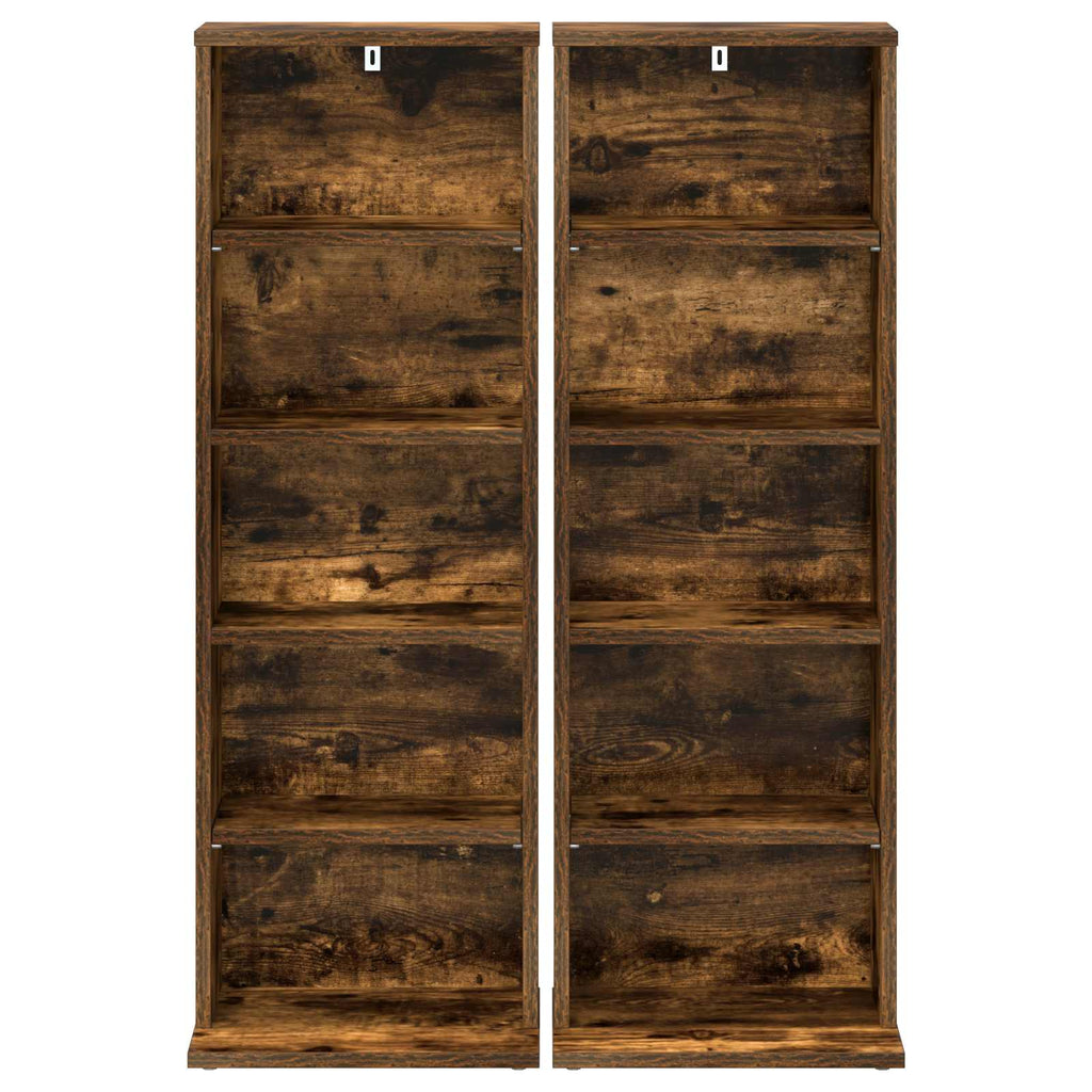 vidaXL Kabinet na płyty CD 2 szt. Dąb wędzony 33 x 23,5 x 97,5 cm