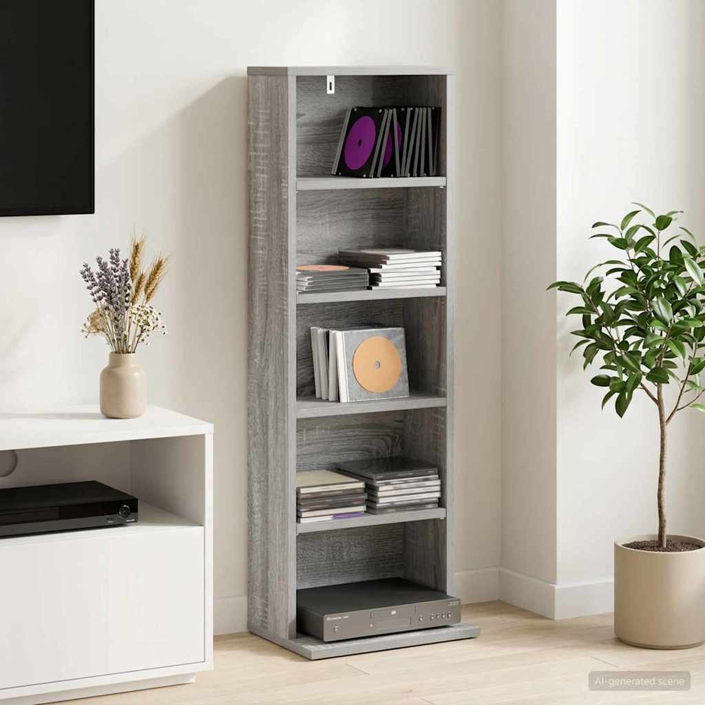 vidaXL Kabinet na płyty CD Szary Sonoma 33 x 23,5 x 97,5 cm