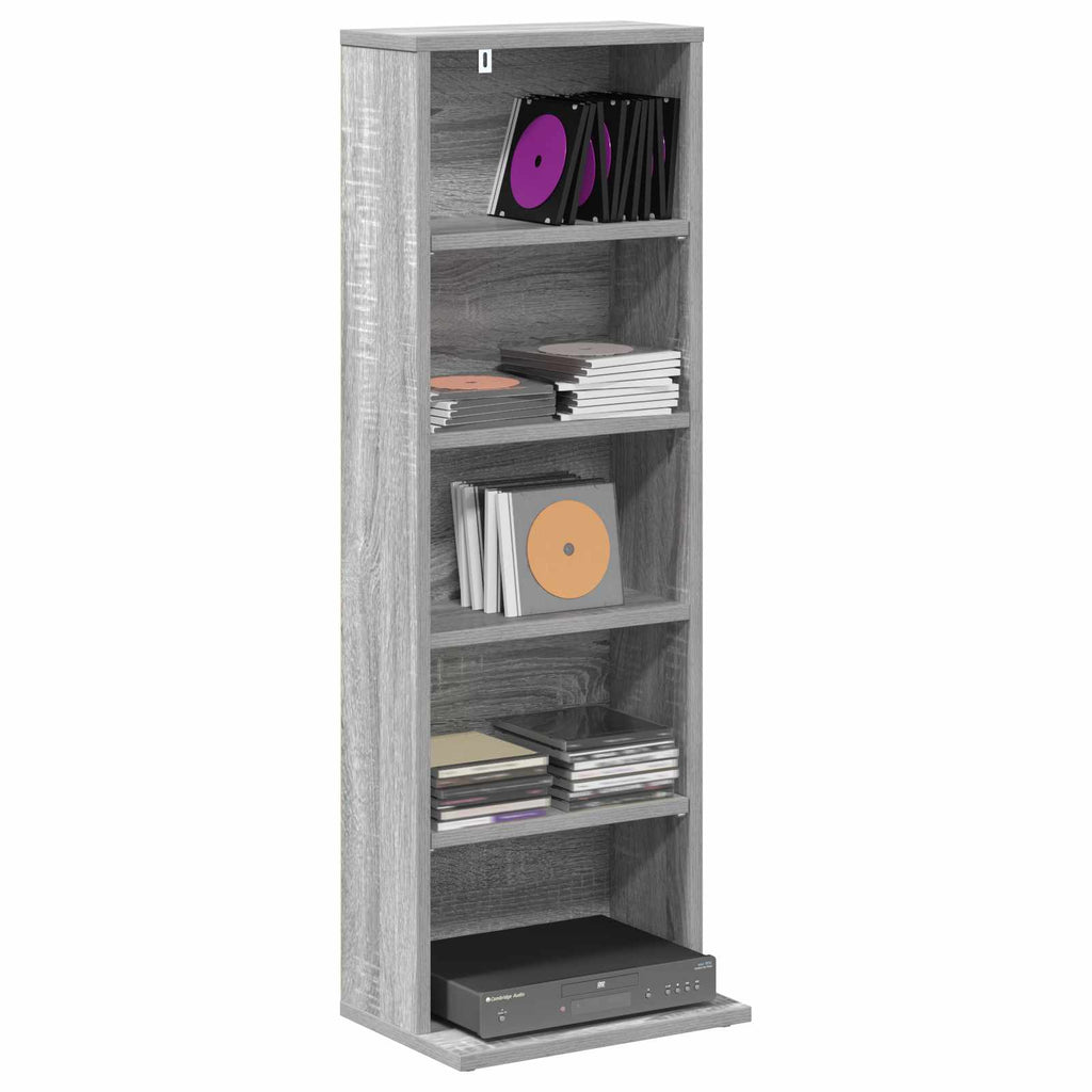 vidaXL Kabinet na płyty CD Szary Sonoma 33 x 23,5 x 97,5 cm