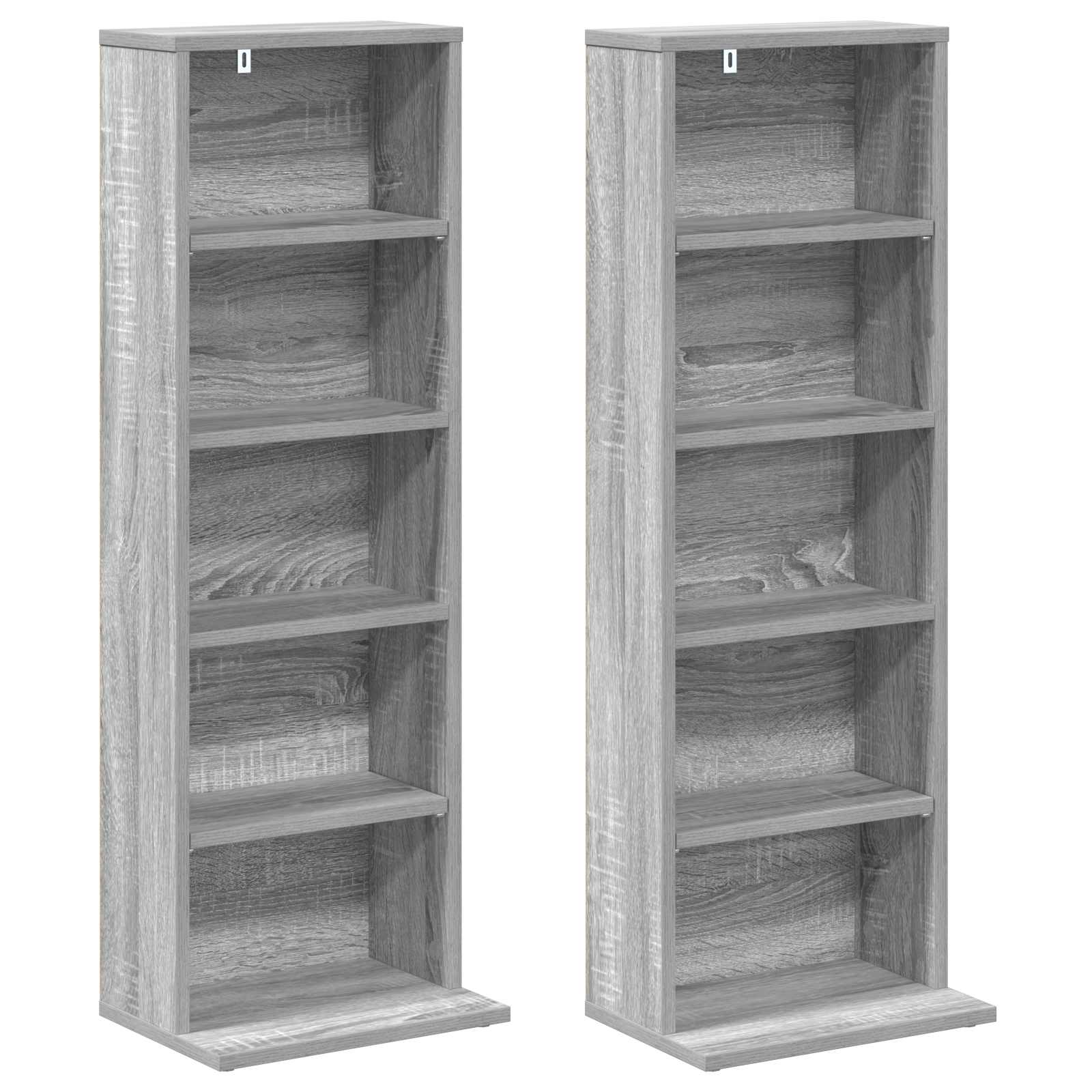 vidaXL Kabinet na płyty CD 2 szt. Szary Sonoma 33 x 23,5 x 97,5 cm