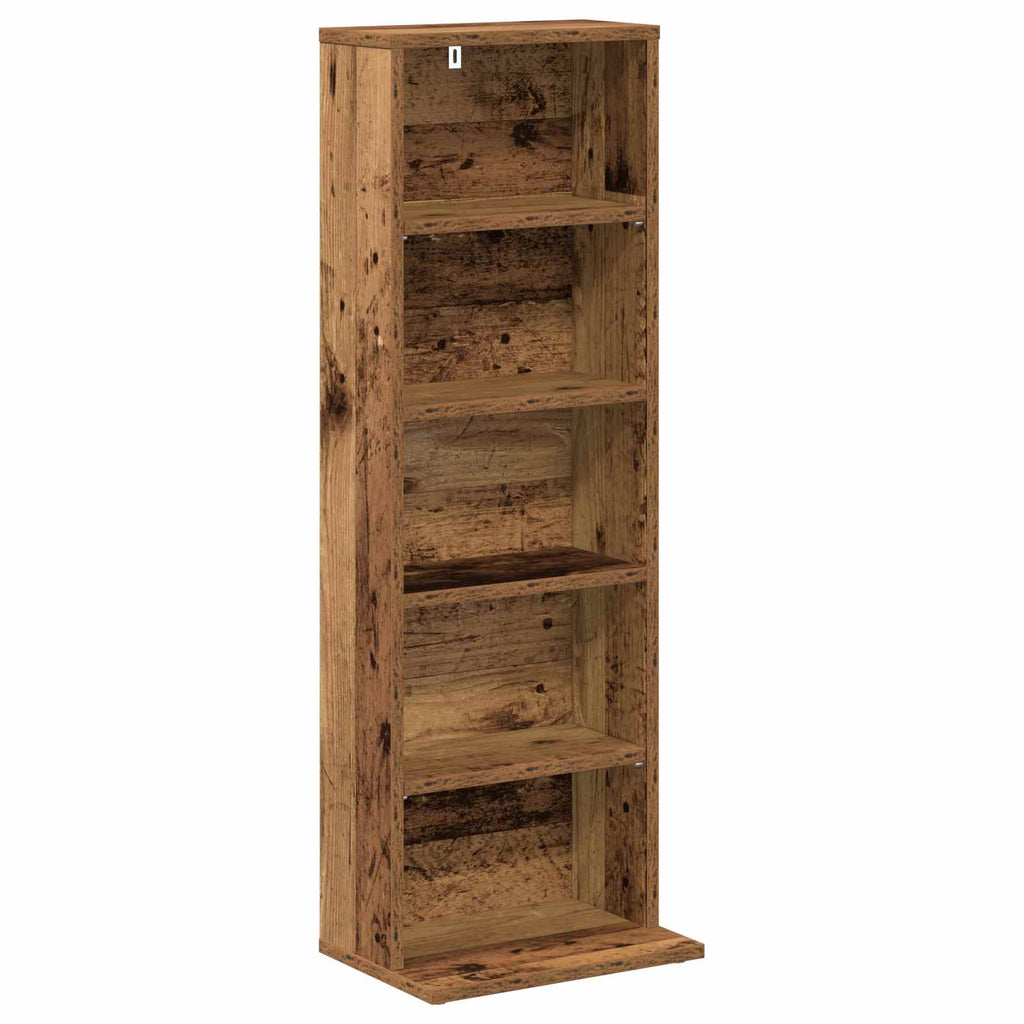 vidaXL Kabinet na płyty CD Stare drewno 33 x 23,5 x 97,5 cm