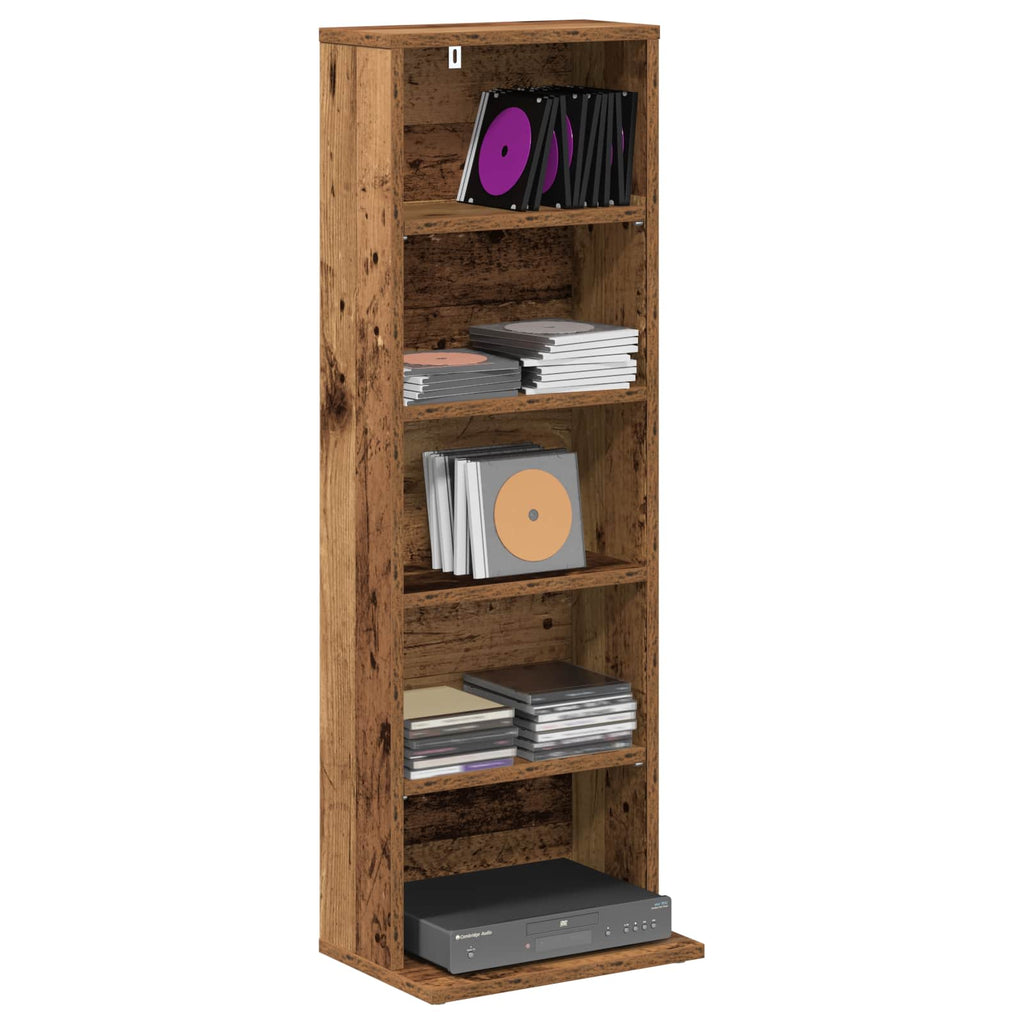 vidaXL Kabinet na płyty CD Stare drewno 33 x 23,5 x 97,5 cm