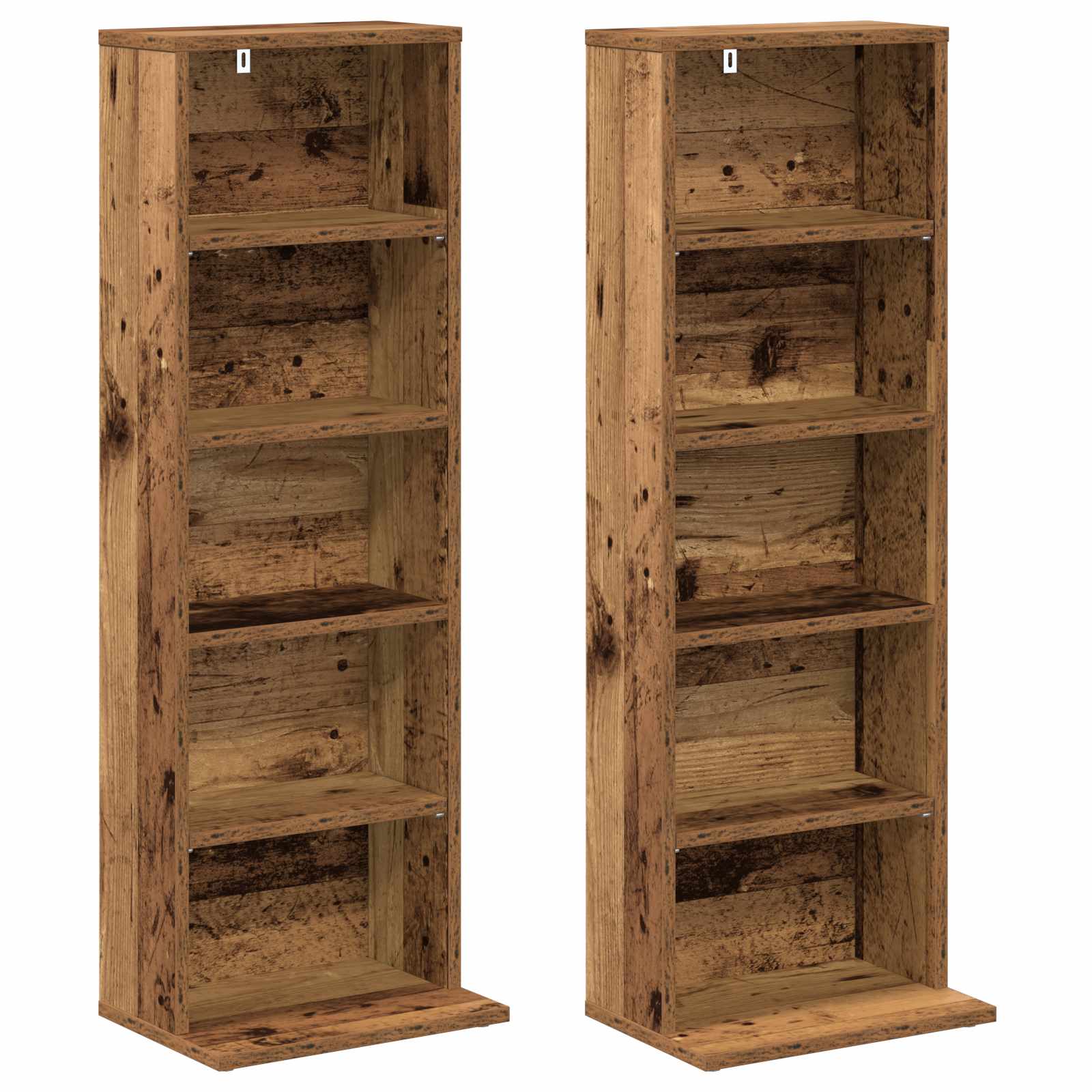 vidaXL Kabinet na płyty CD 2 szt. Stare drewno 33 x 23,5 x 97,5 cm