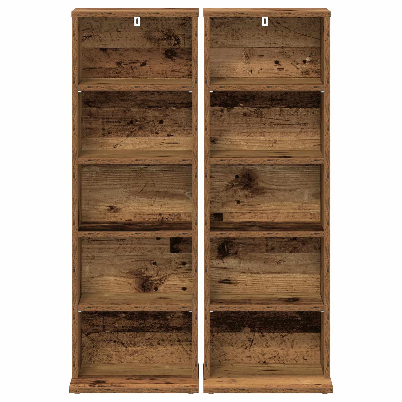 vidaXL Kabinet na płyty CD 2 szt. Stare drewno 33 x 23,5 x 97,5 cm