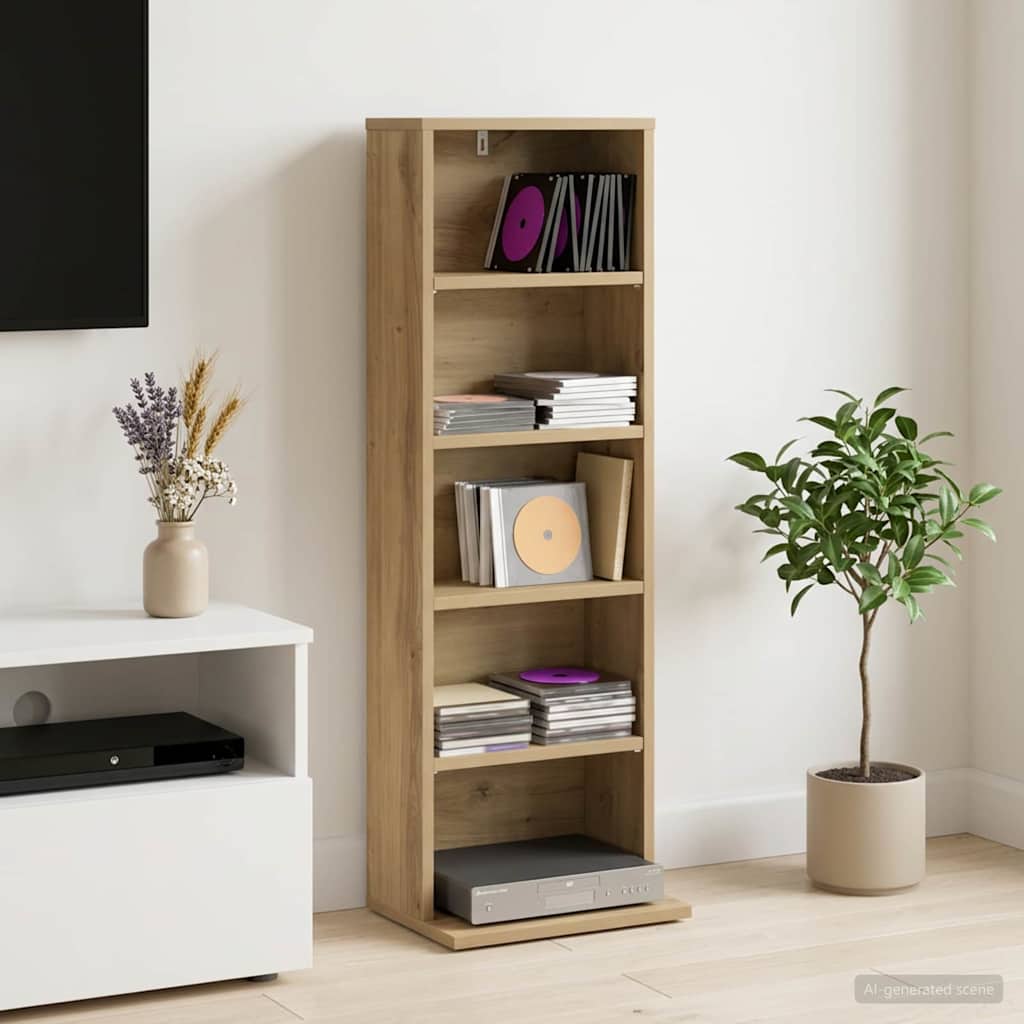 vidaXL Kabinet na płyty CD Dąb artisan 33 x 23,5 x 97,5 cm