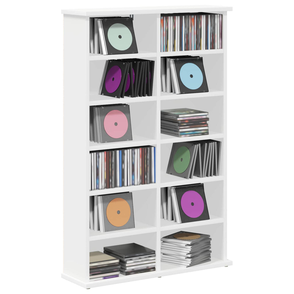 vidaXL Kabinet na płyty CD Biały 60 x 17 x 92 cm Drewno inżynieryjne