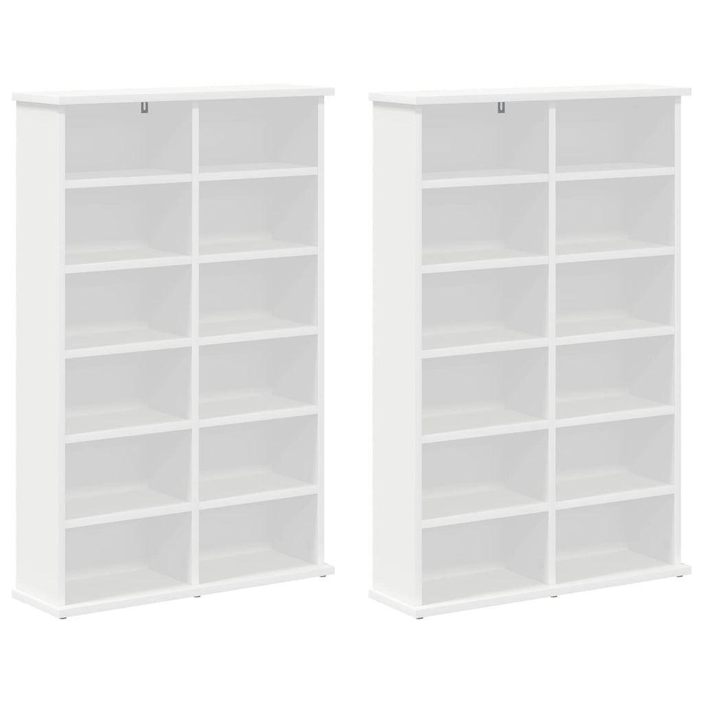 vidaXL Kabinet na płyty CD 2 szt. Biały 60 x 17 x 92 cm