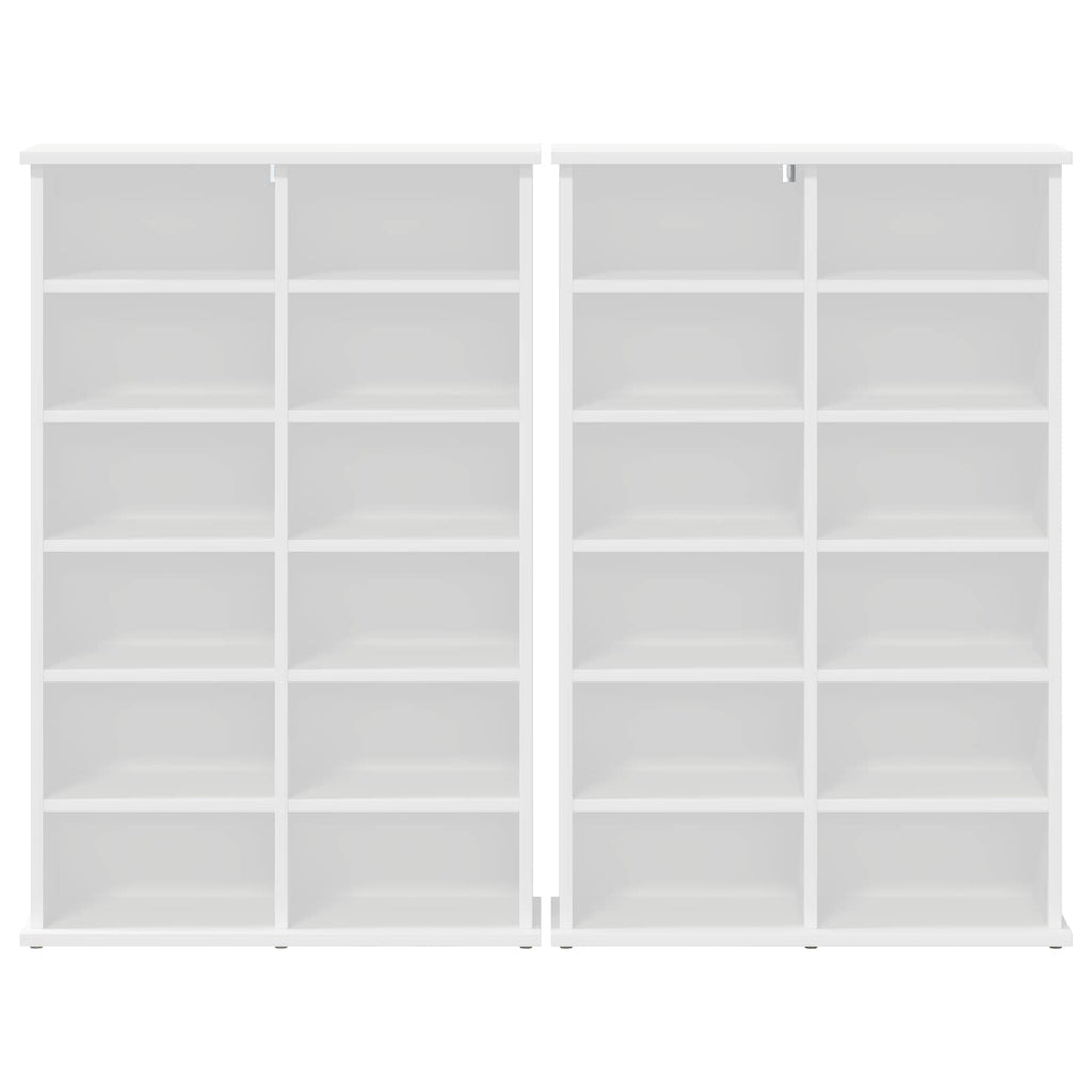 vidaXL Kabinet na płyty CD 2 szt. Biały 60 x 17 x 92 cm