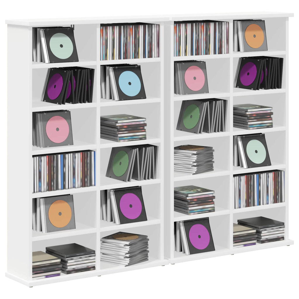vidaXL Kabinet na płyty CD 2 szt. Biały 60 x 17 x 92 cm