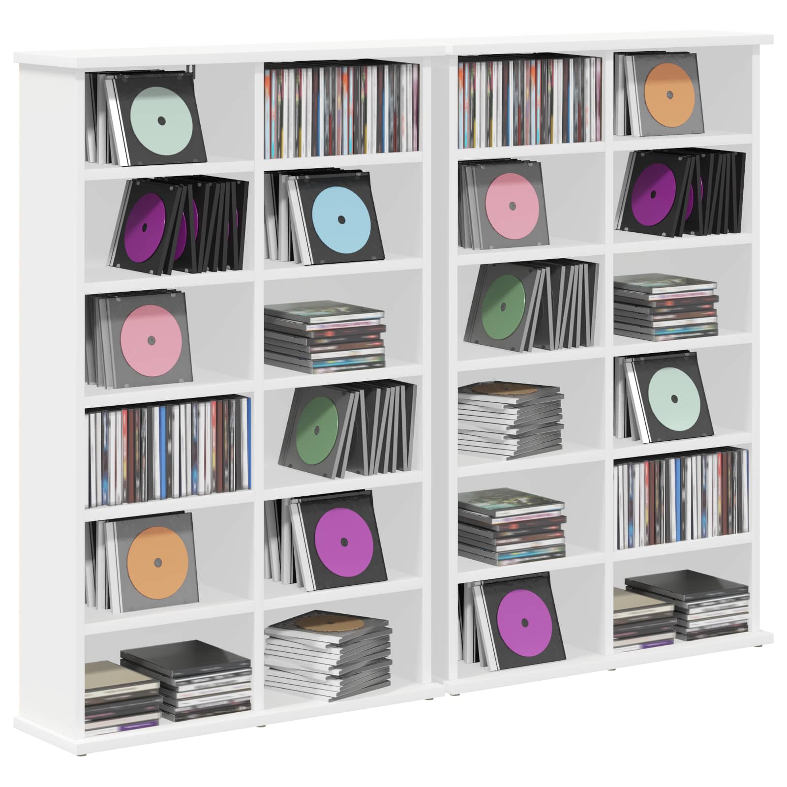 vidaXL Kabinet na płyty CD 2 szt. Biały 60 x 17 x 92 cm
