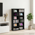 vidaXL Kabinet na płyty CD Czarny dąb 60 x 17 x 92 cm