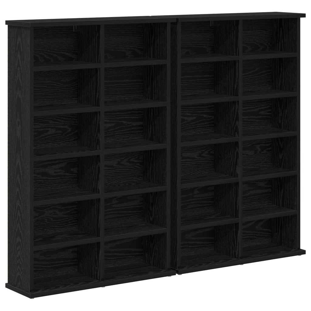 vidaXL Kabinet na płyty CD 2 szt. Czarny dąb 60 x 17 x 92 cm