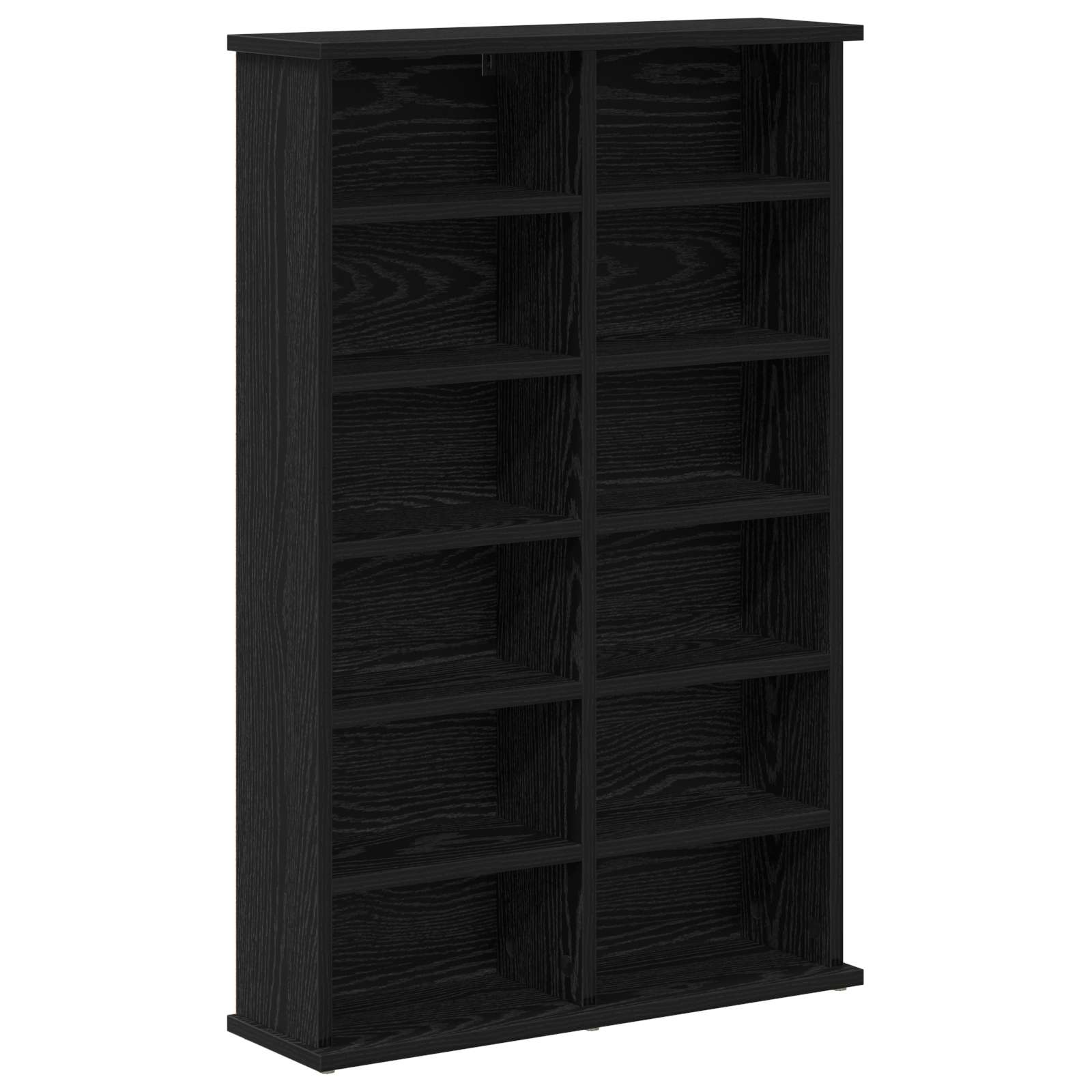 vidaXL Kabinet na płyty CD 2 szt. Czarny dąb 60 x 17 x 92 cm