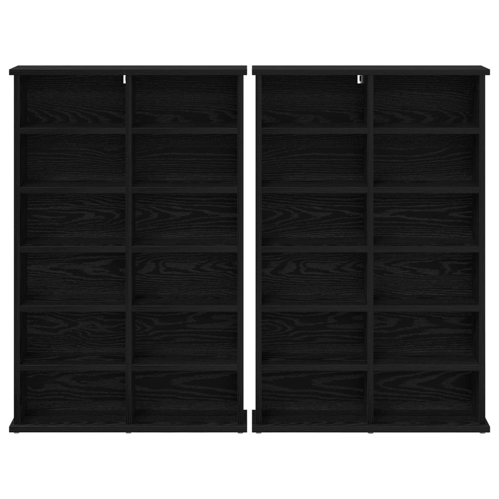 vidaXL Kabinet na płyty CD 2 szt. Czarny dąb 60 x 17 x 92 cm