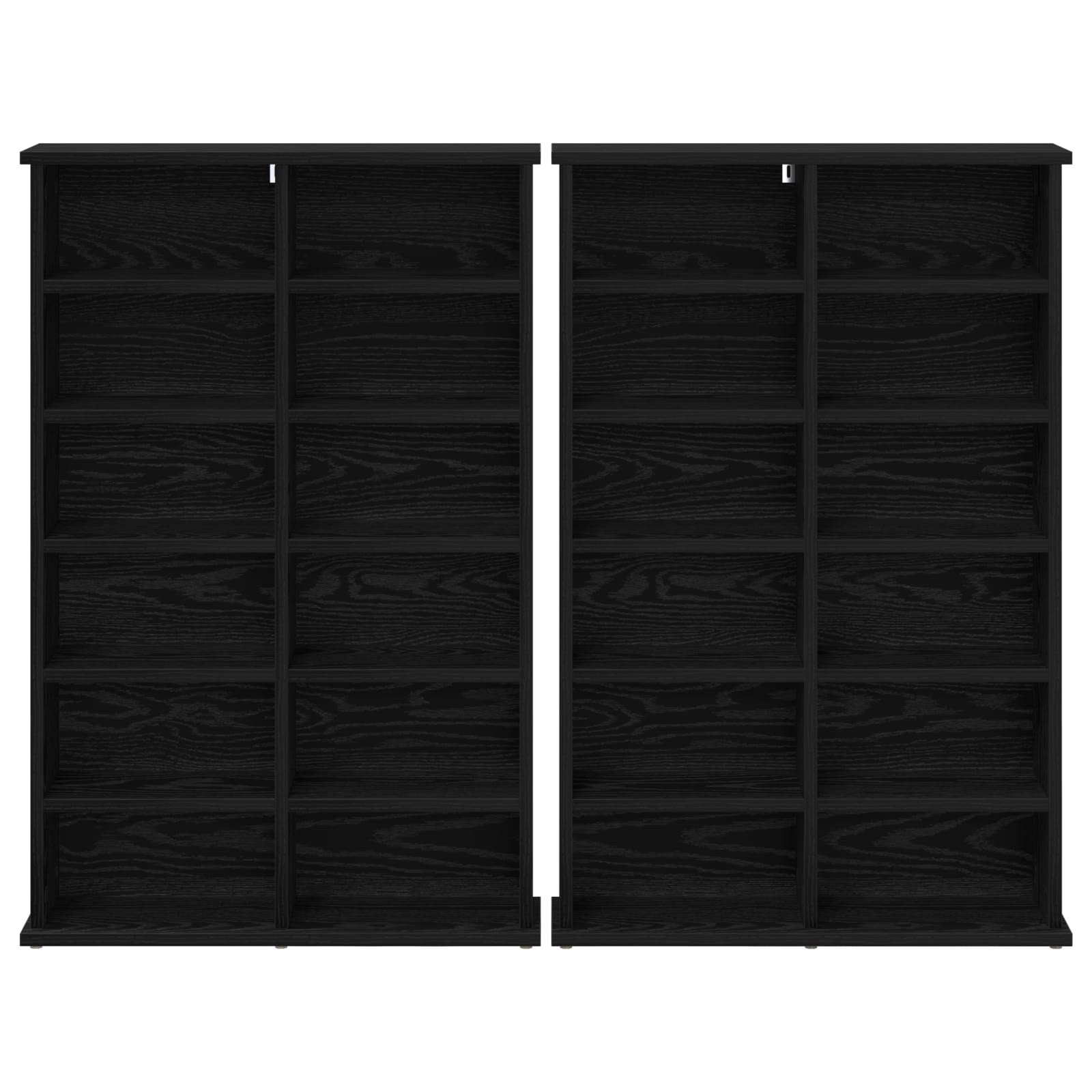 vidaXL Kabinet na płyty CD 2 szt. Czarny dąb 60 x 17 x 92 cm
