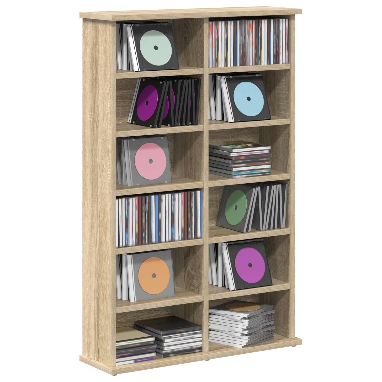 vidaXL Kabinet na płyty CD dąb Sonoma 60 x 17 x 92 cm