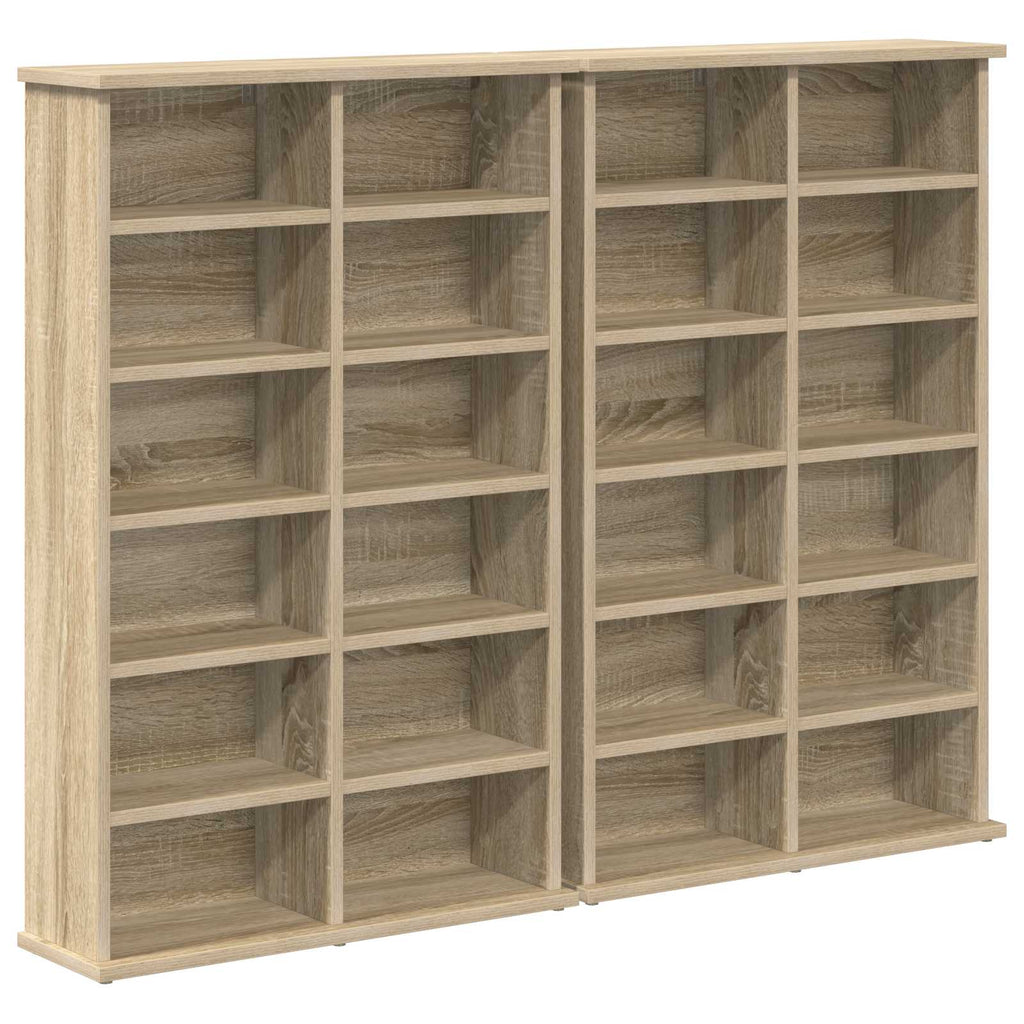 vidaXL Kabinet na płyty CD 2 szt. dąb Sonoma 60 x 17 x 92 cm
