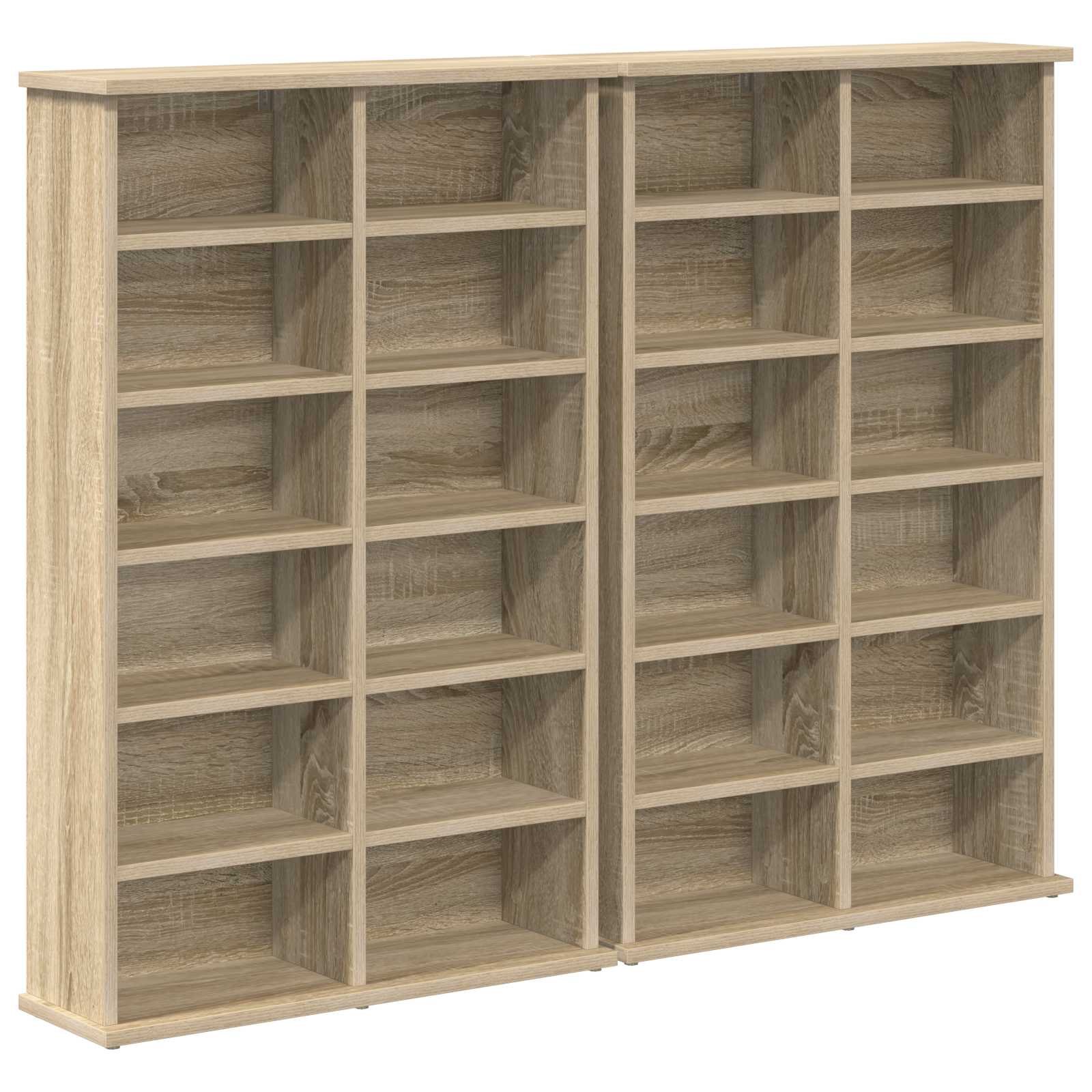 vidaXL Kabinet na płyty CD 2 szt. dąb Sonoma 60 x 17 x 92 cm