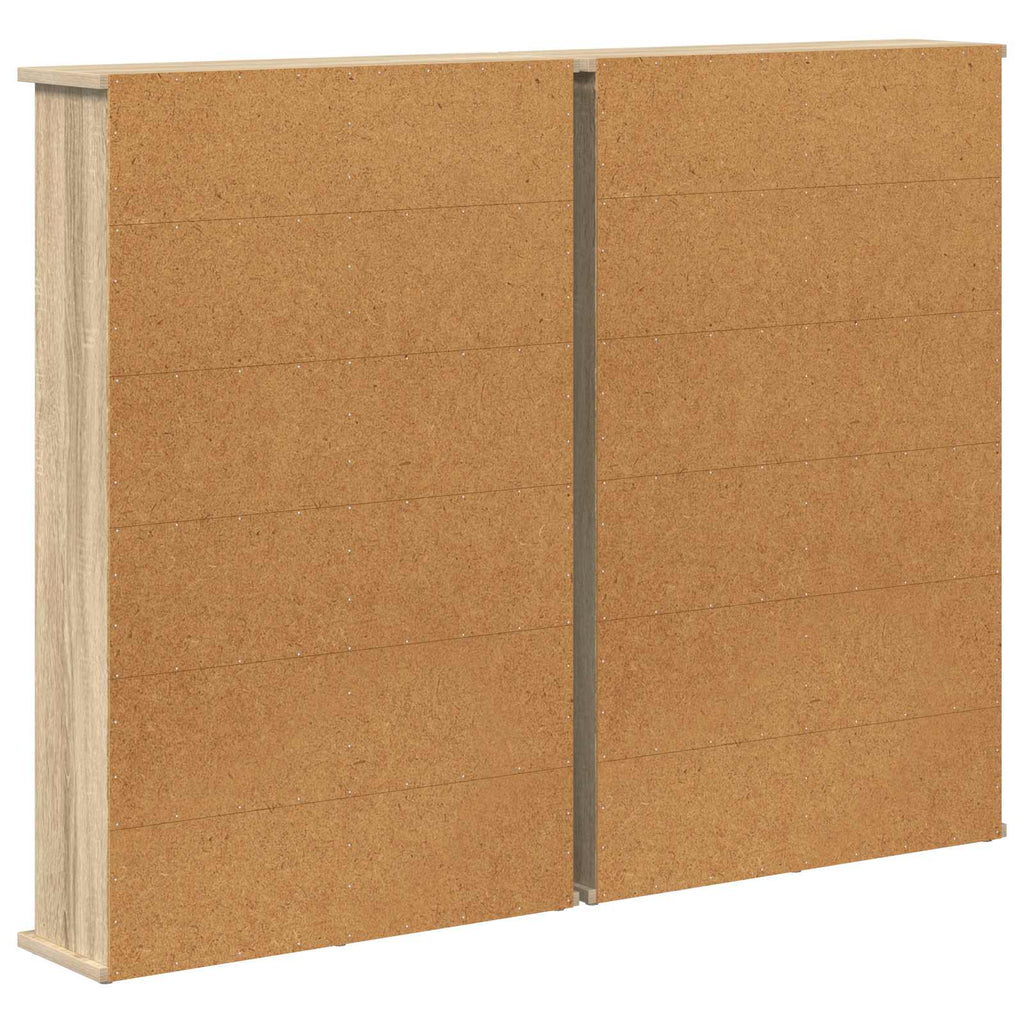 vidaXL Kabinet na płyty CD 2 szt. dąb Sonoma 60 x 17 x 92 cm