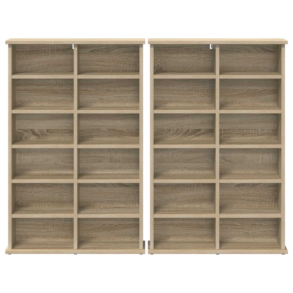 vidaXL Kabinet na płyty CD 2 szt. dąb Sonoma 60 x 17 x 92 cm