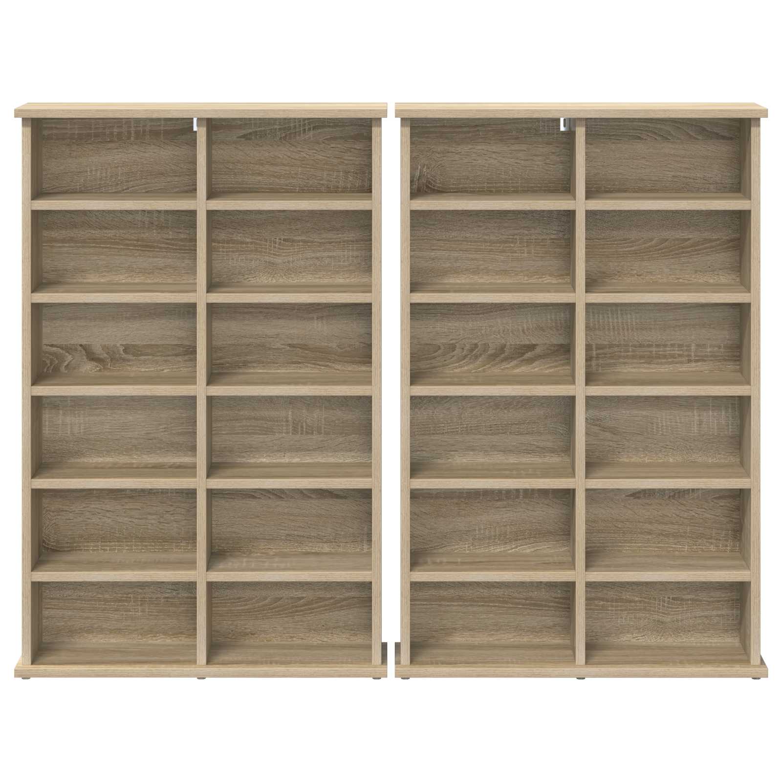 vidaXL Kabinet na płyty CD 2 szt. dąb Sonoma 60 x 17 x 92 cm
