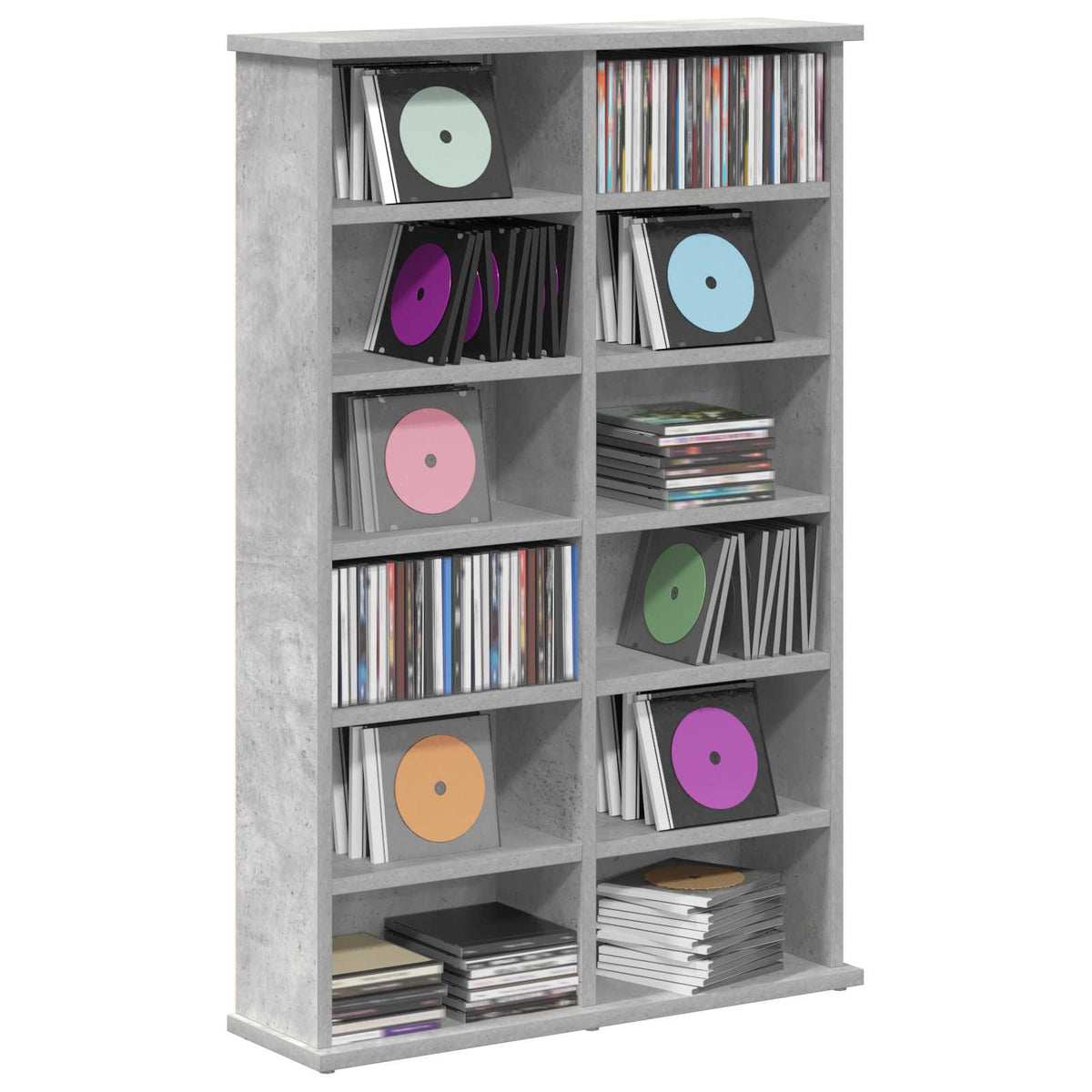 vidaXL Kabinet na płyty CD Betonowy szary 60 x 17 x 92 cm