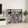vidaXL Kabinet na płyty CD 2 szt. Betonowy szary 60 x 17 x 92 cm