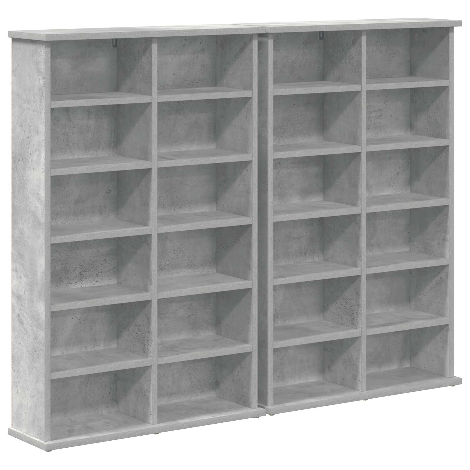 vidaXL Kabinet na płyty CD 2 szt. Betonowy szary 60 x 17 x 92 cm