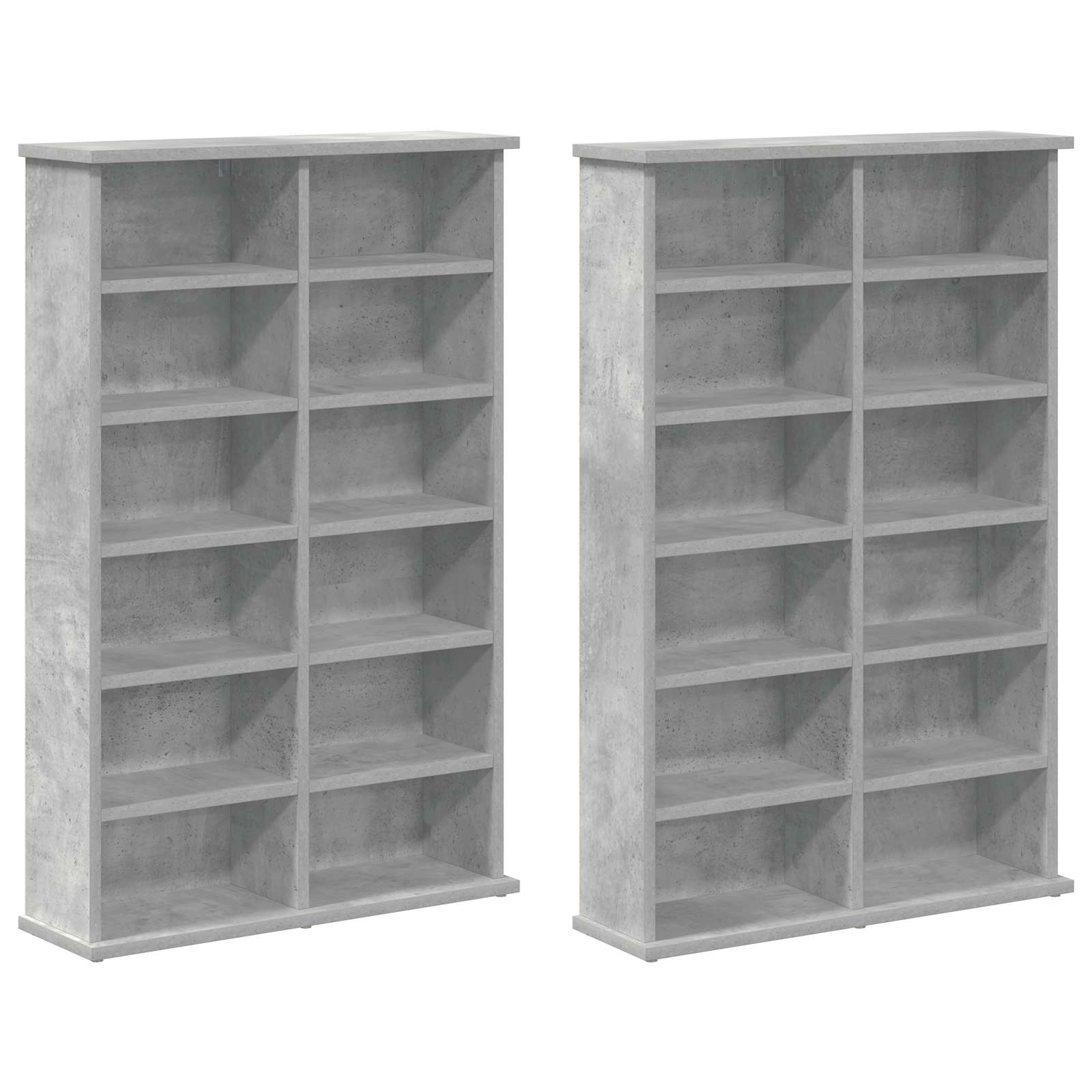 vidaXL Kabinet na płyty CD 2 szt. Betonowy szary 60 x 17 x 92 cm