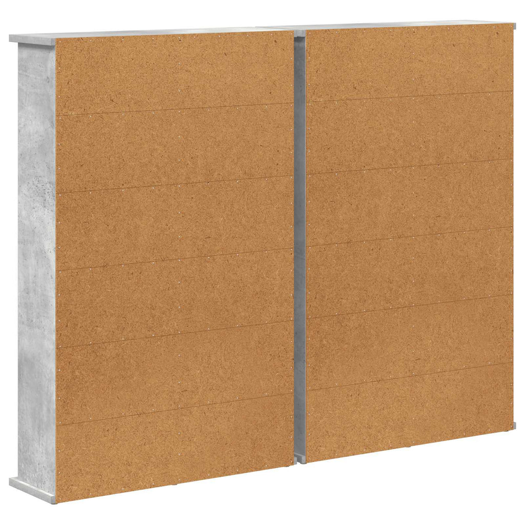 vidaXL Kabinet na płyty CD 2 szt. Betonowy szary 60 x 17 x 92 cm