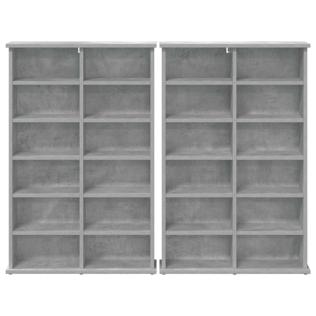 vidaXL Kabinet na płyty CD 2 szt. Betonowy szary 60 x 17 x 92 cm