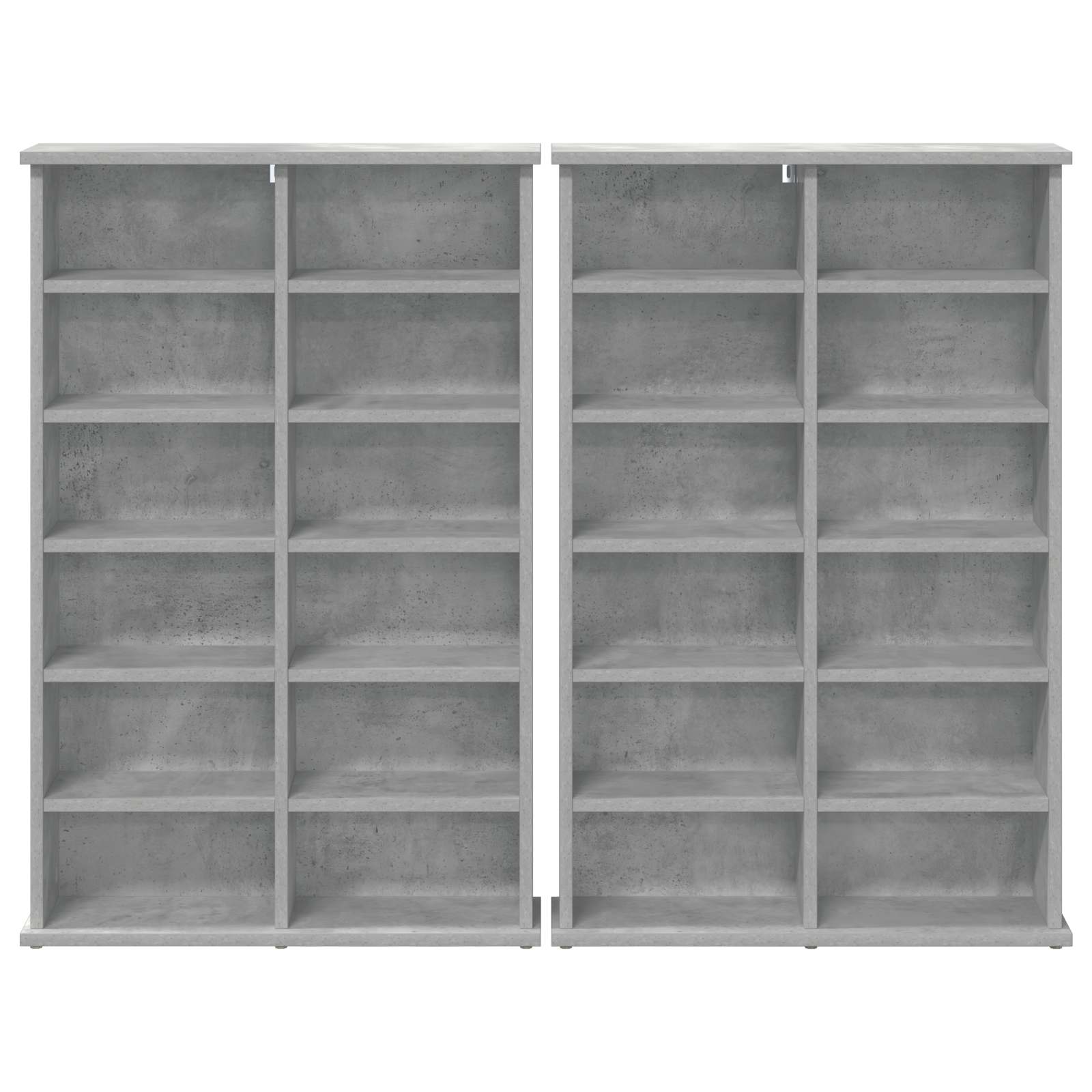vidaXL Kabinet na płyty CD 2 szt. Betonowy szary 60 x 17 x 92 cm