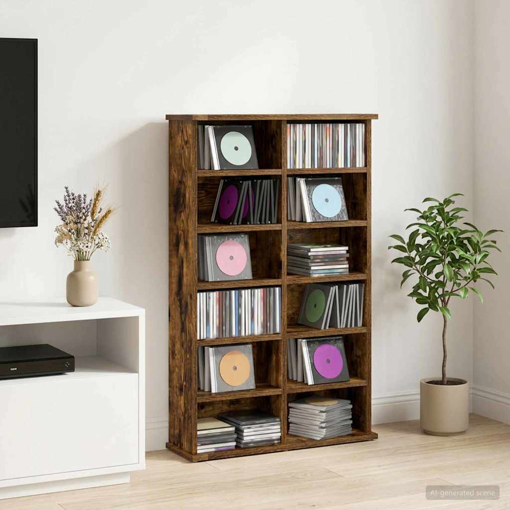 vidaXL Kabinet na płyty CD Dąb wędzony 60 x 17 x 92 cm