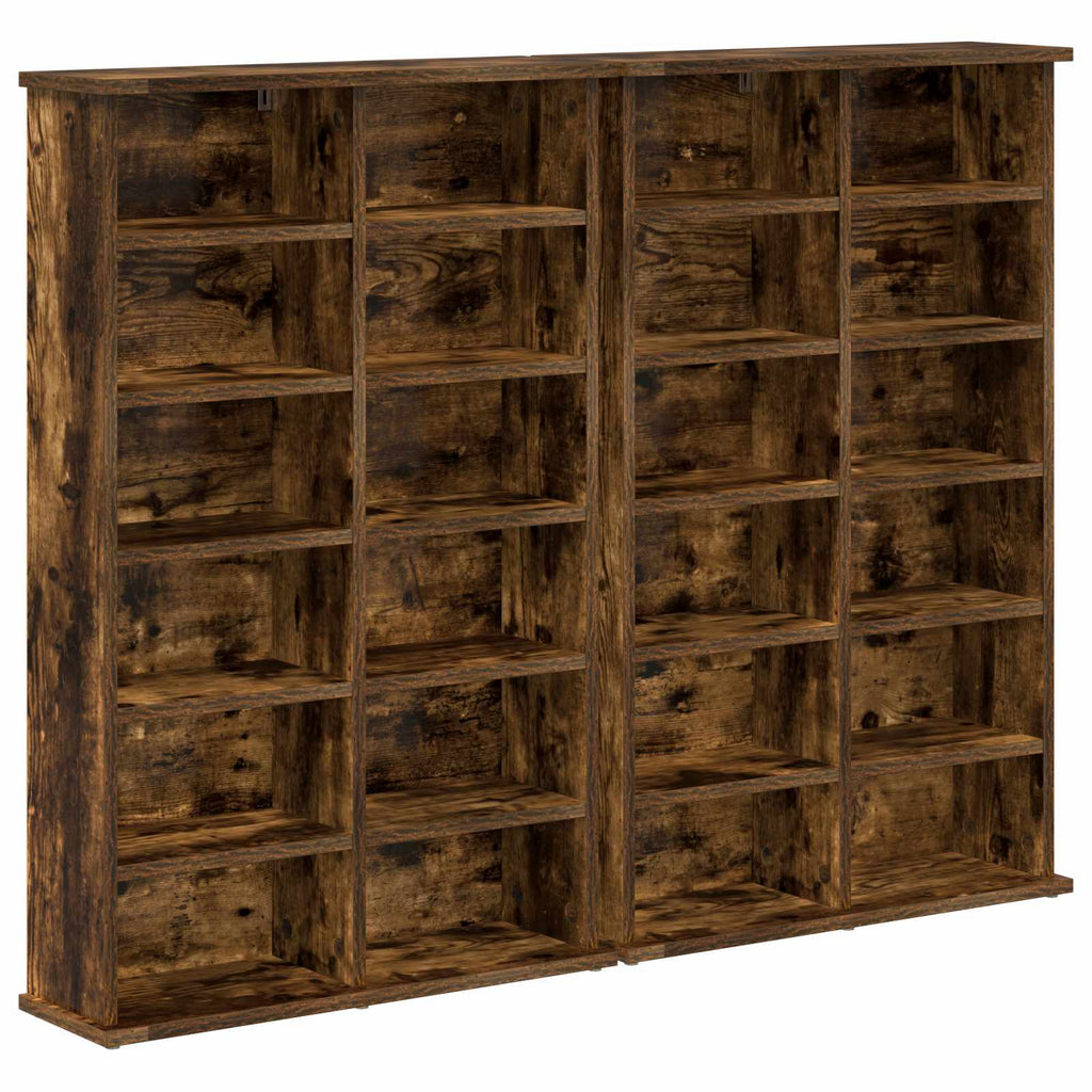vidaXL Kabinet na płyty CD 2 szt. Dąb wędzony 60 x 17 x 92 cm