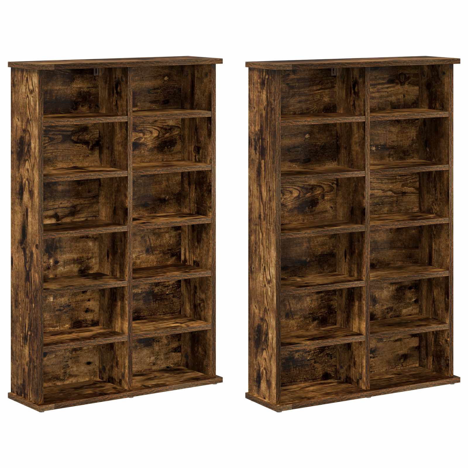 vidaXL Kabinet na płyty CD 2 szt. Dąb wędzony 60 x 17 x 92 cm