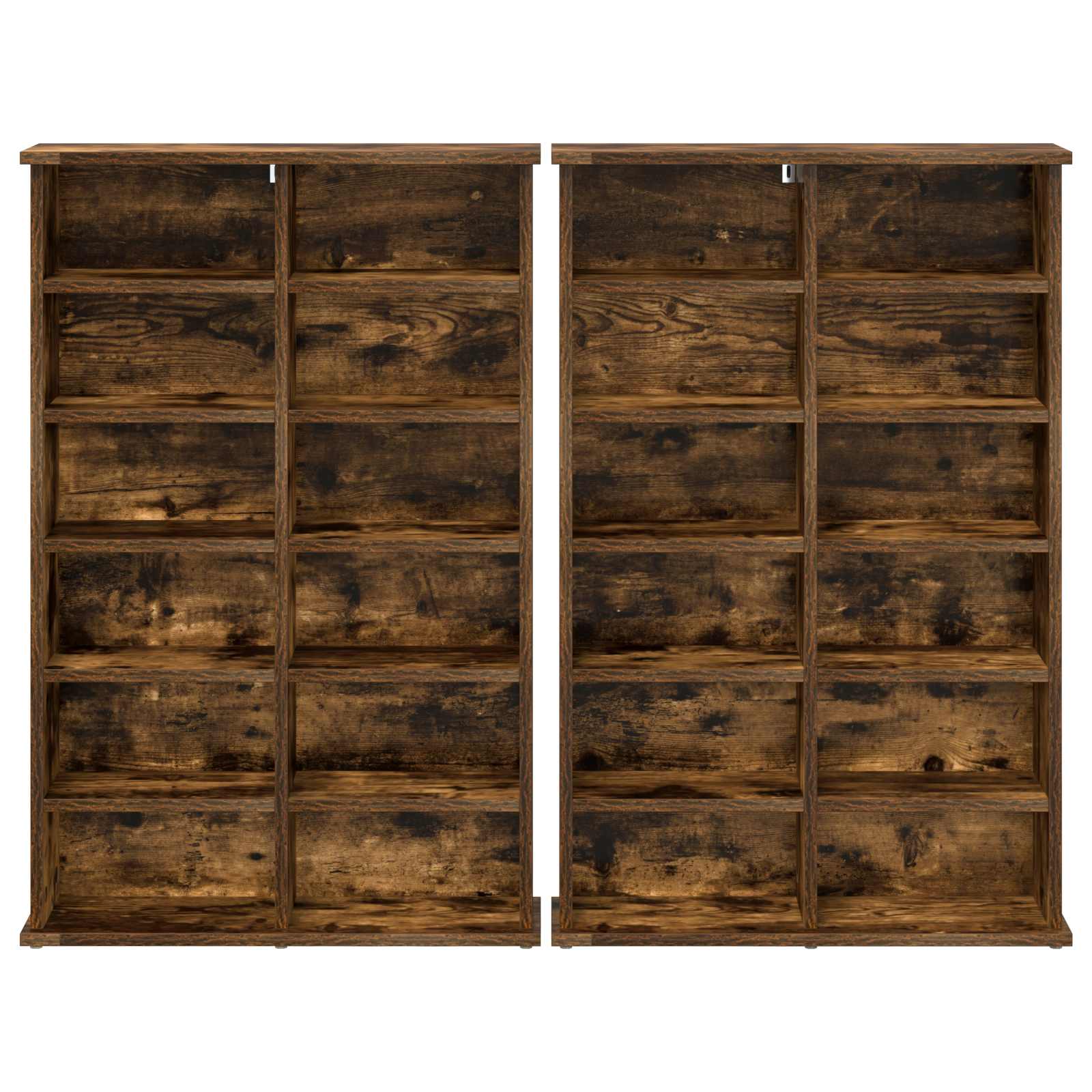 vidaXL Kabinet na płyty CD 2 szt. Dąb wędzony 60 x 17 x 92 cm