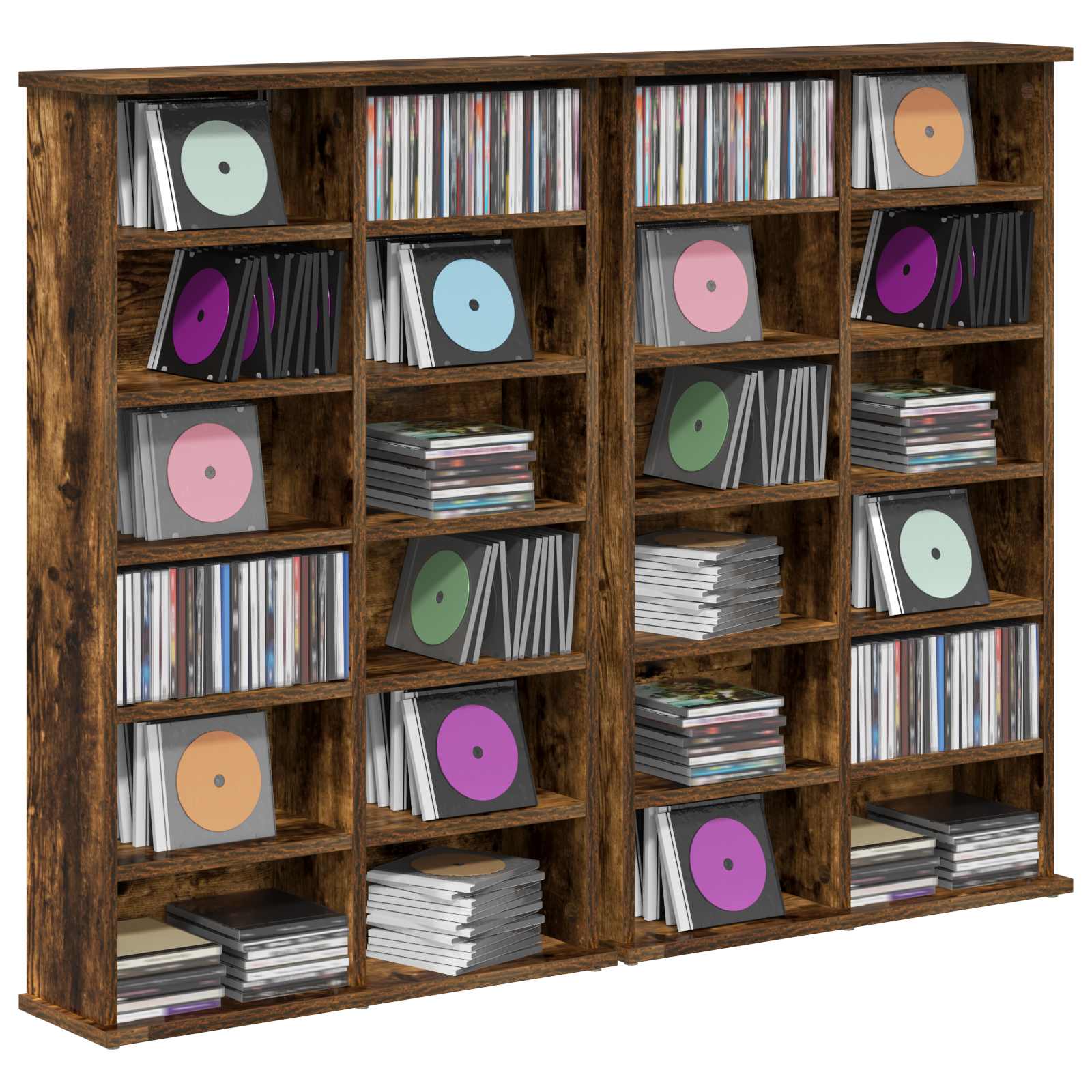 vidaXL Kabinet na płyty CD 2 szt. Dąb wędzony 60 x 17 x 92 cm