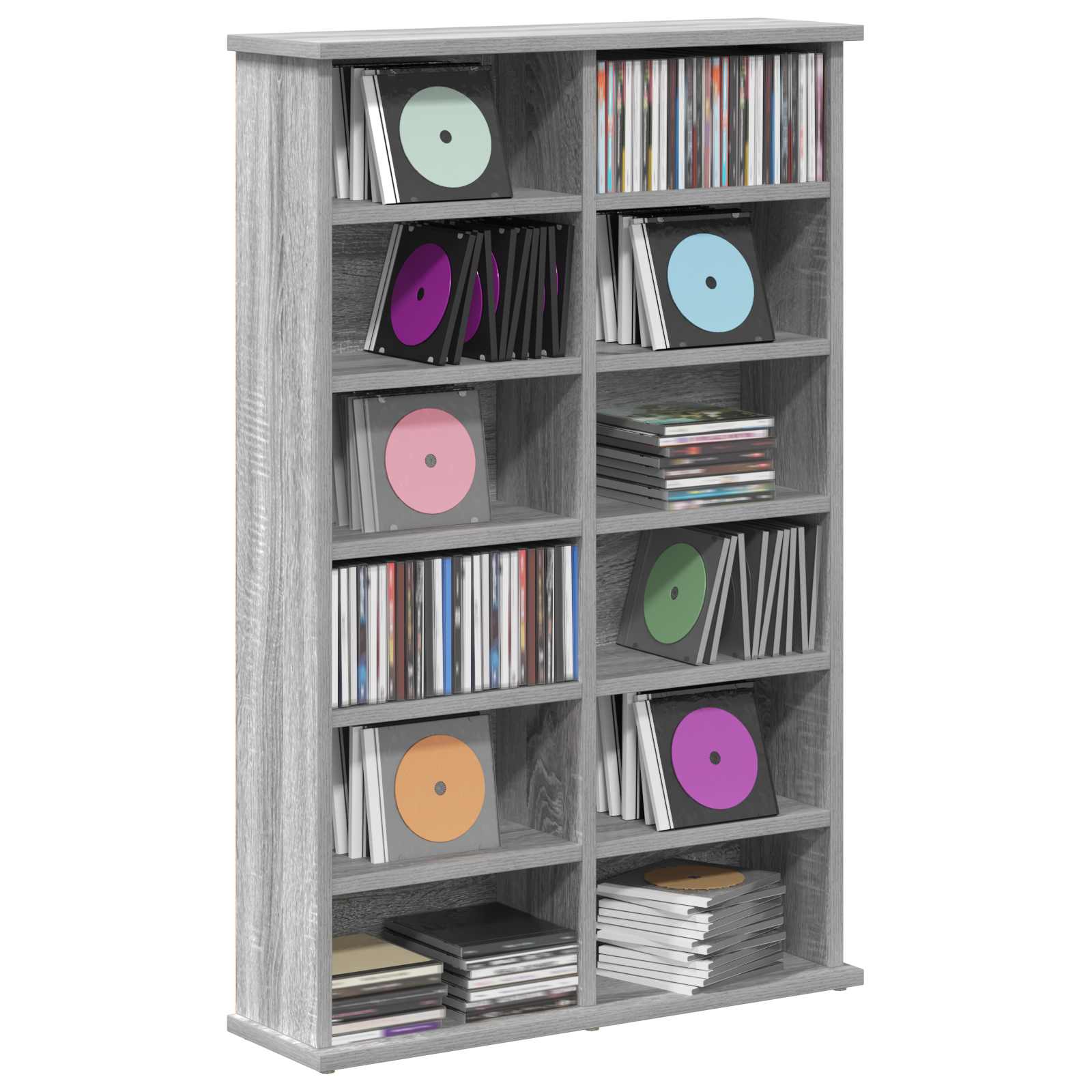 vidaXL Kabinet na płyty CD Szary Sonoma 60 x 17 x 92 cm