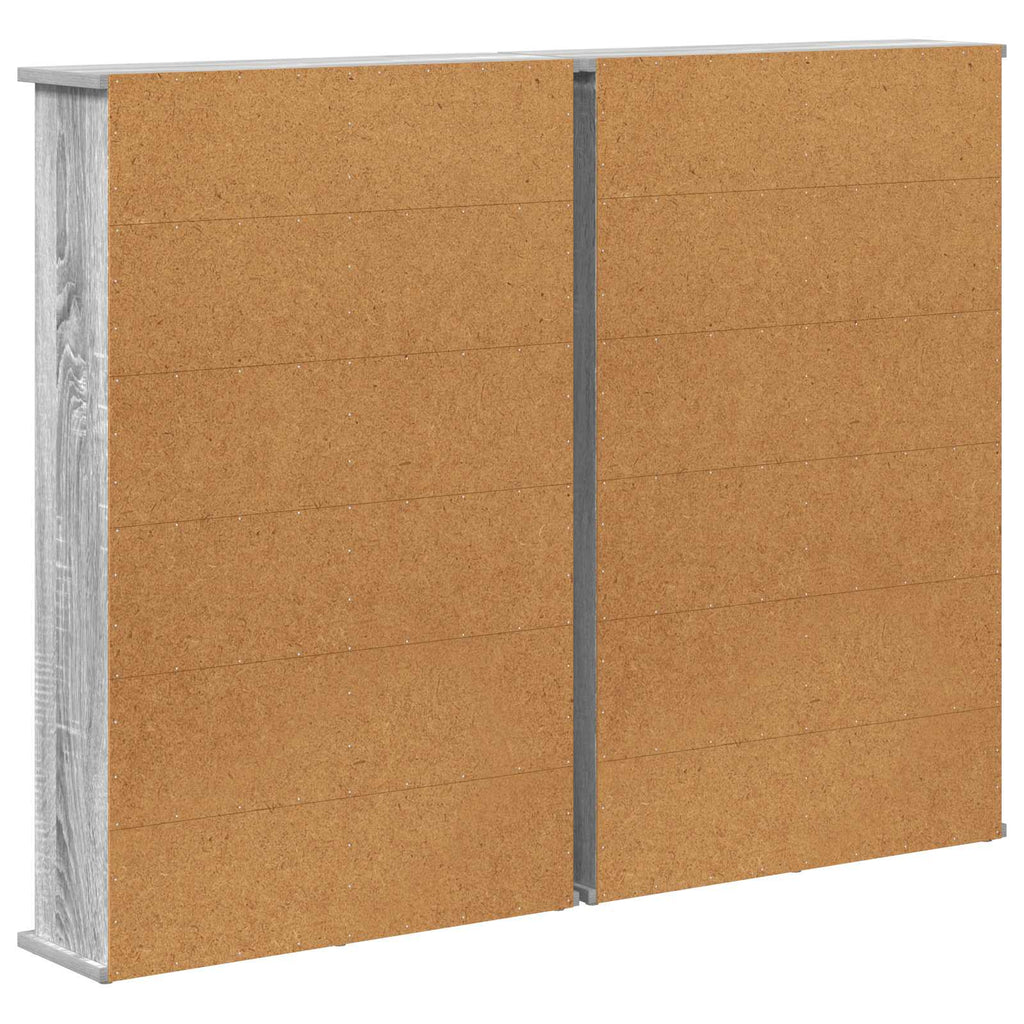 vidaXL Kabinet na płyty CD 2 szt. Szary Sonoma 60 x 17 x 92 cm