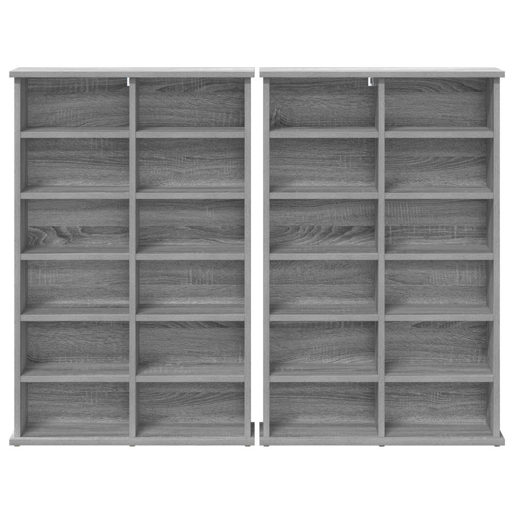 vidaXL Kabinet na płyty CD 2 szt. Szary Sonoma 60 x 17 x 92 cm