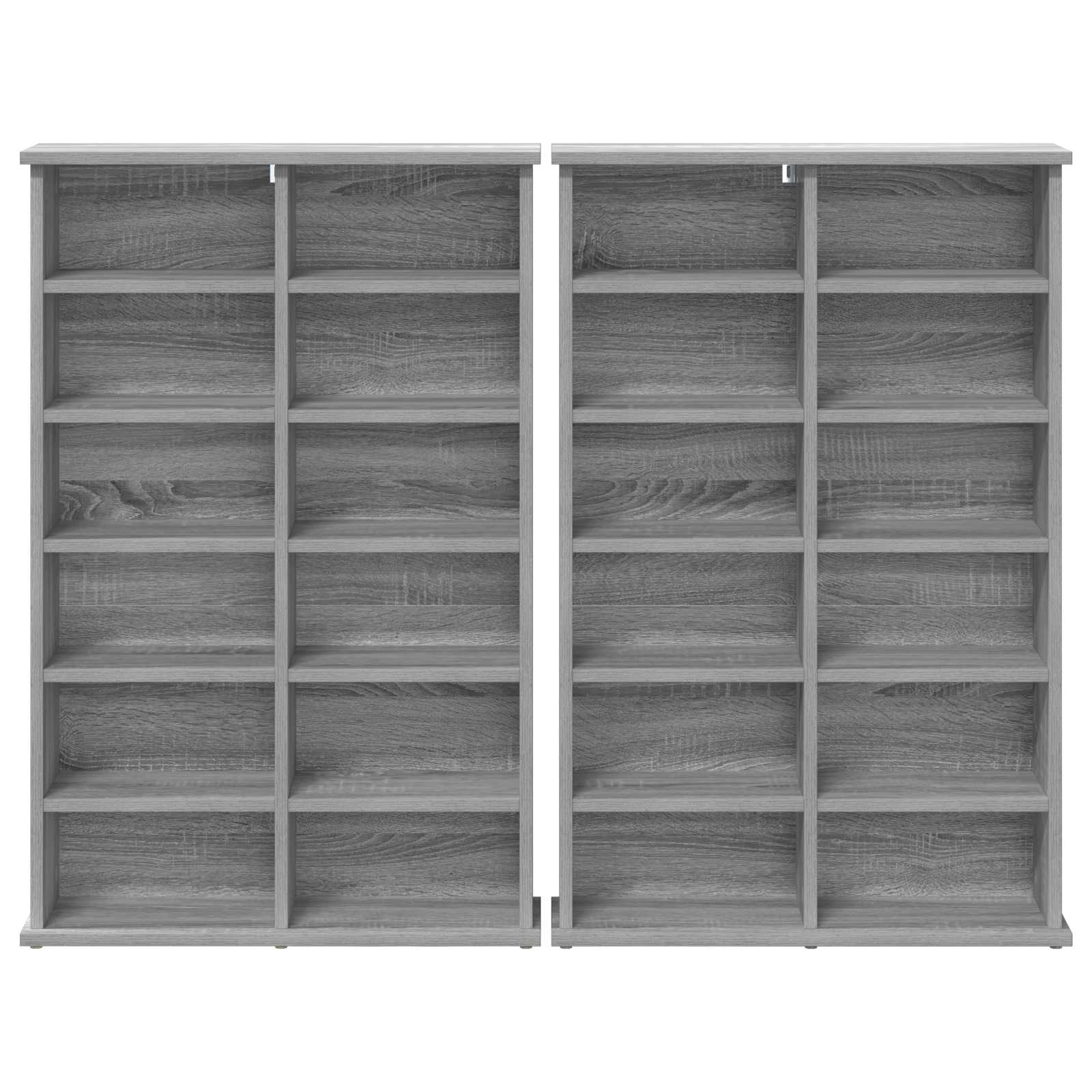 vidaXL Kabinet na płyty CD 2 szt. Szary Sonoma 60 x 17 x 92 cm