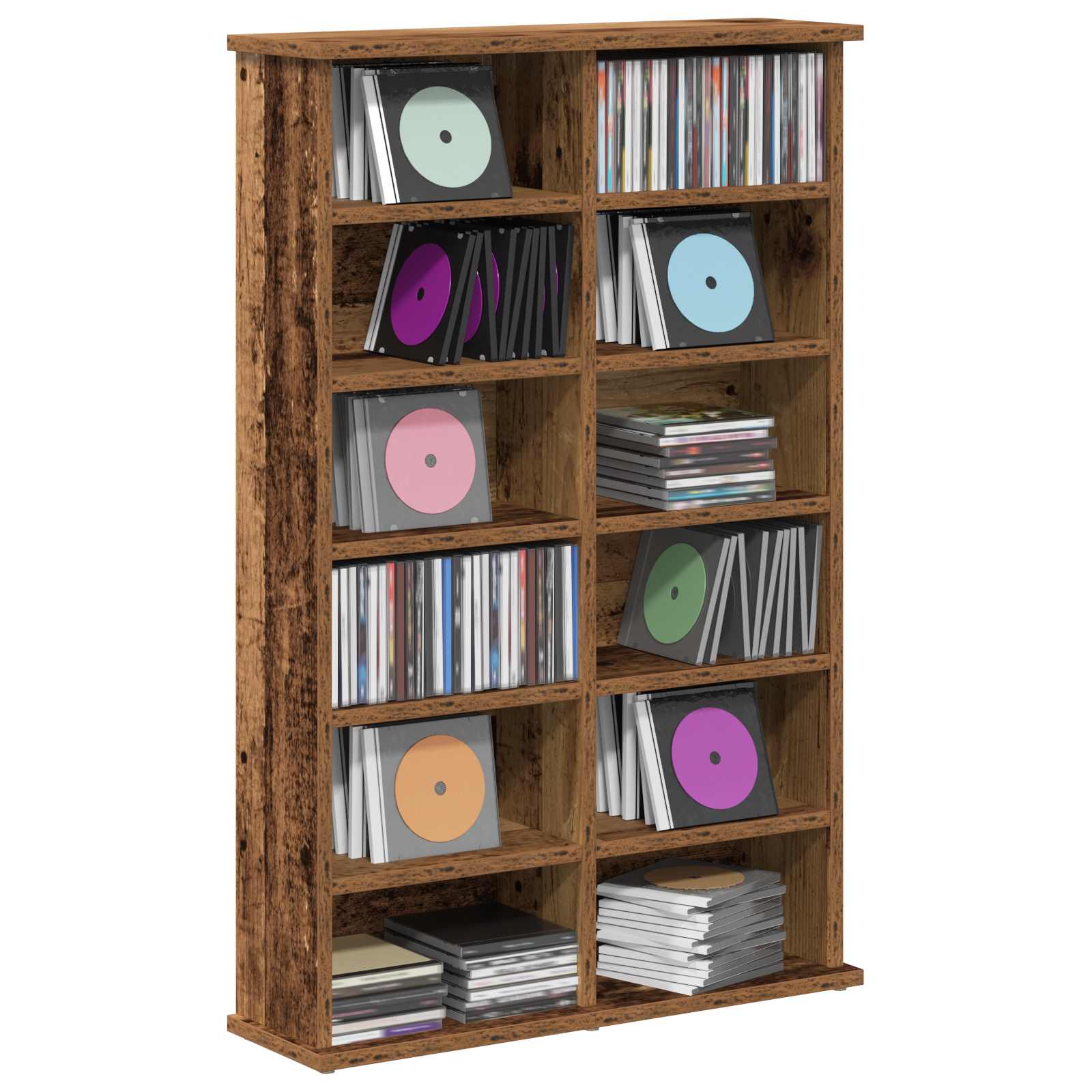 vidaXL Kabinet na płyty CD Stare drewno 60 x 17 x 92 cm