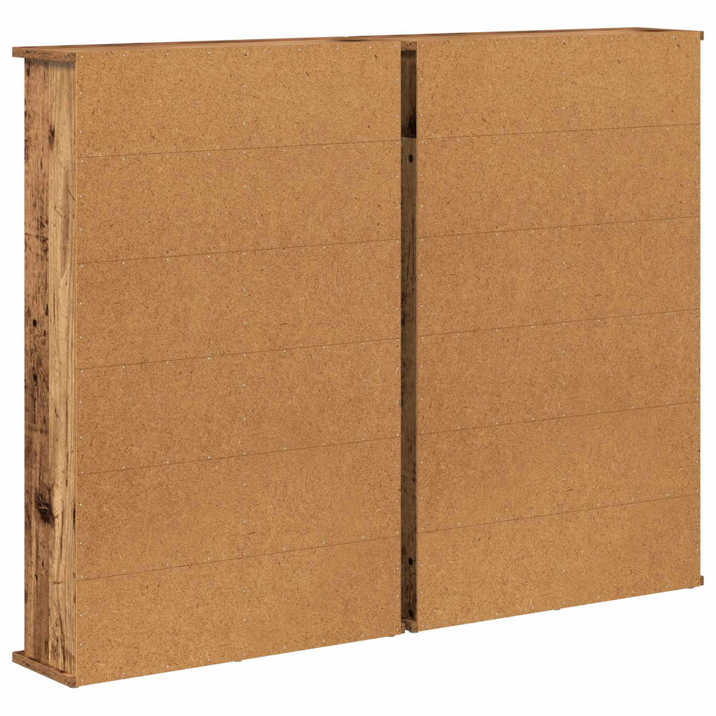 vidaXL Kabinet na płyty CD 2 szt. Stare drewno 60 x 17 x 92 cm