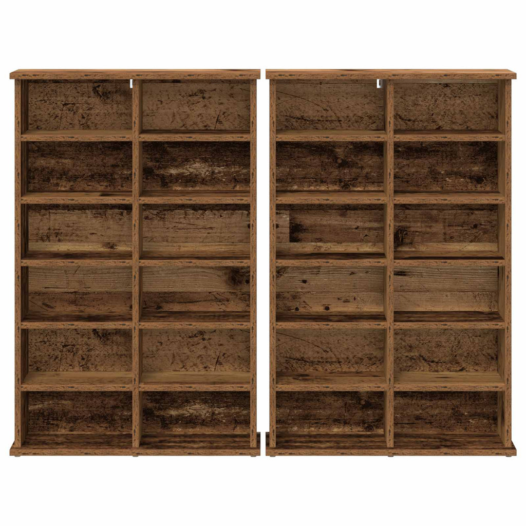 vidaXL Kabinet na płyty CD 2 szt. Stare drewno 60 x 17 x 92 cm