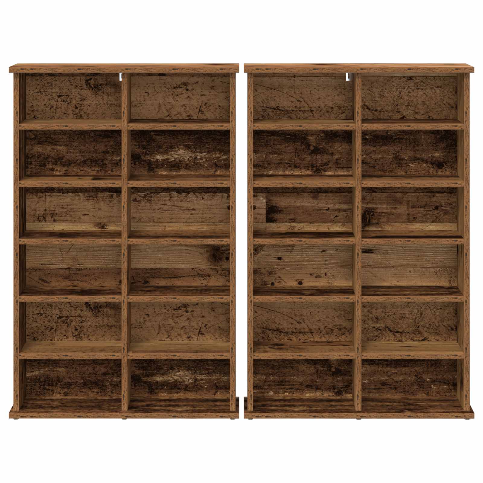 vidaXL Kabinet na płyty CD 2 szt. Stare drewno 60 x 17 x 92 cm