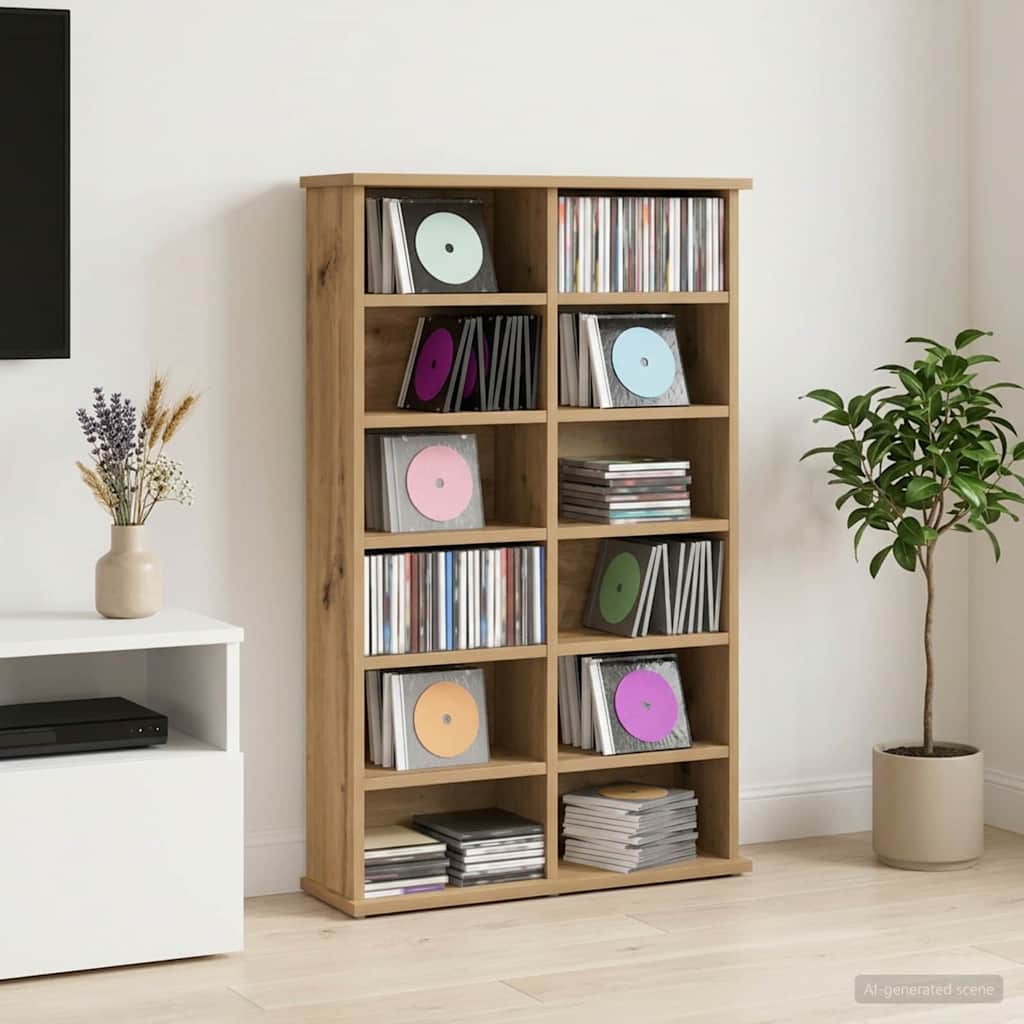 vidaXL Kabinet na płyty CD Dąb artisan 60 x 17 x 92 cm