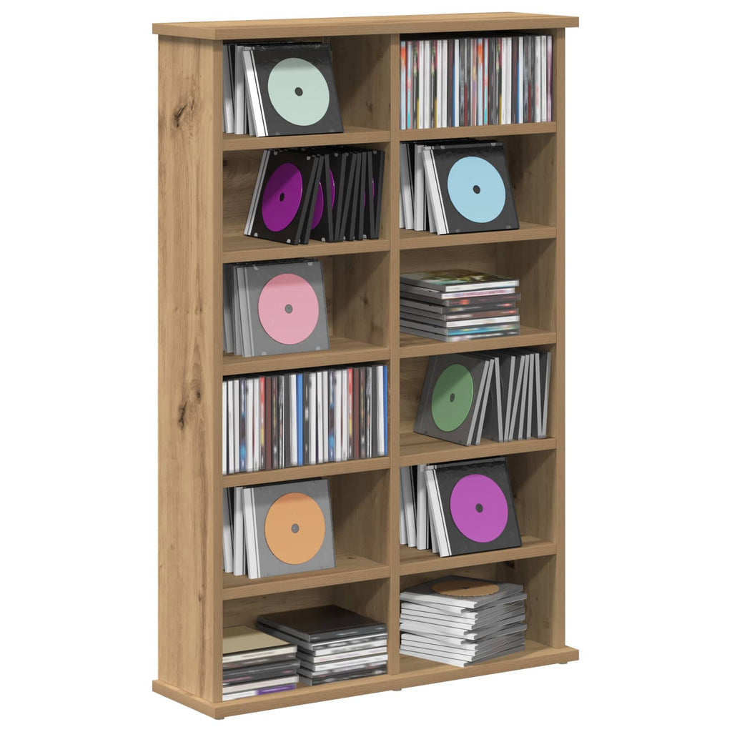 vidaXL Kabinet na płyty CD Dąb artisan 60 x 17 x 92 cm