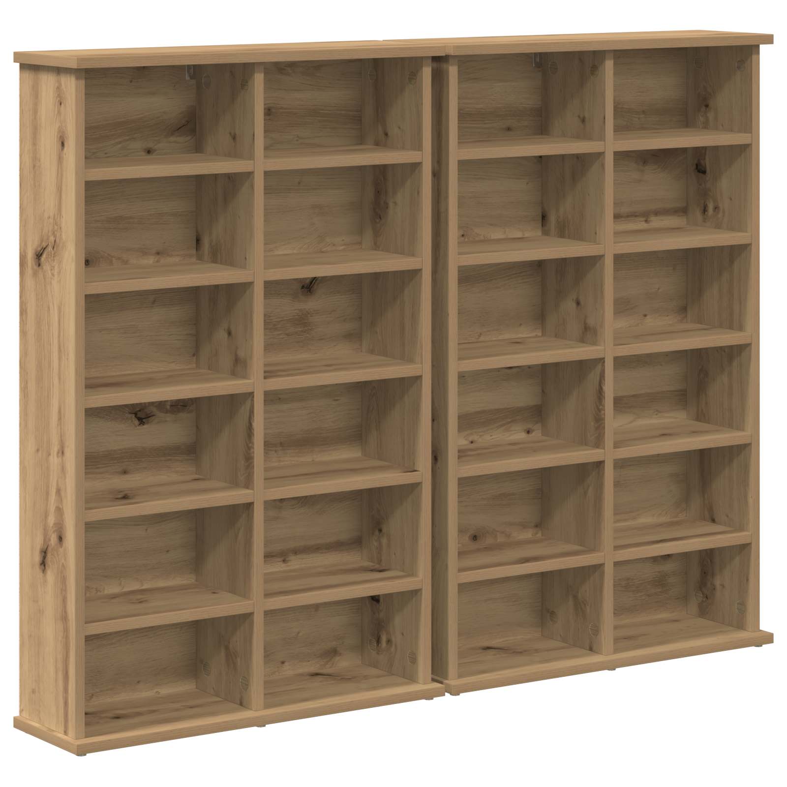 vidaXL Kabinet na płyty CD 2 szt. Dąb artisan 60 x 17 x 92 cm