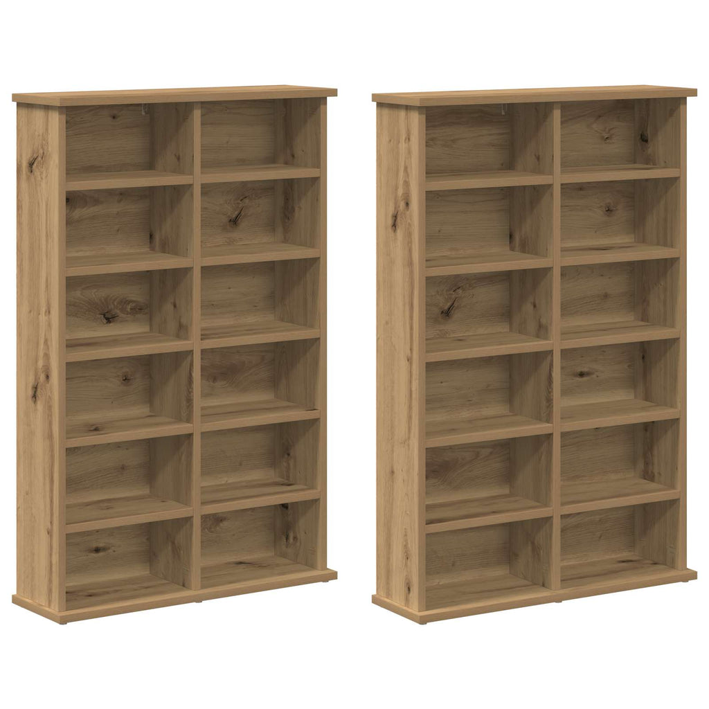 vidaXL Kabinet na płyty CD 2 szt. Dąb artisan 60 x 17 x 92 cm