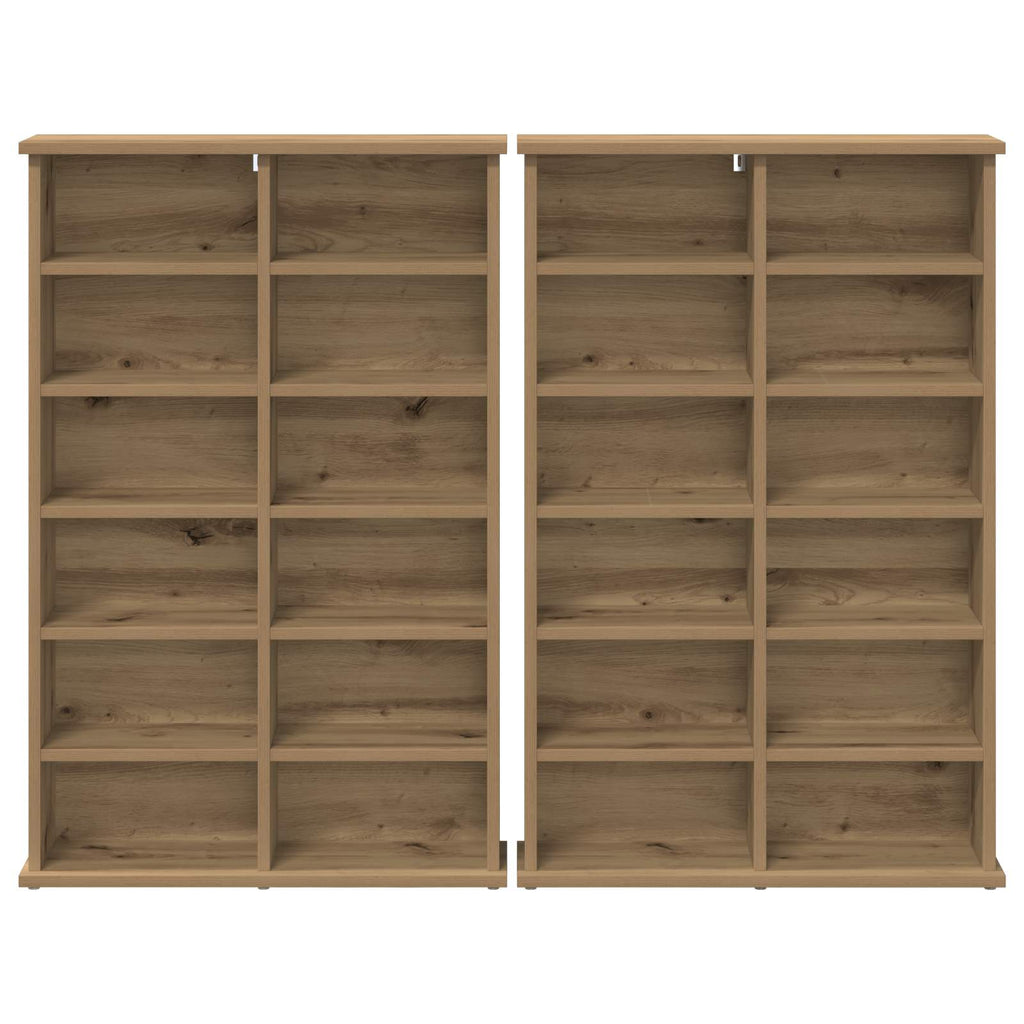 vidaXL Kabinet na płyty CD 2 szt. Dąb artisan 60 x 17 x 92 cm